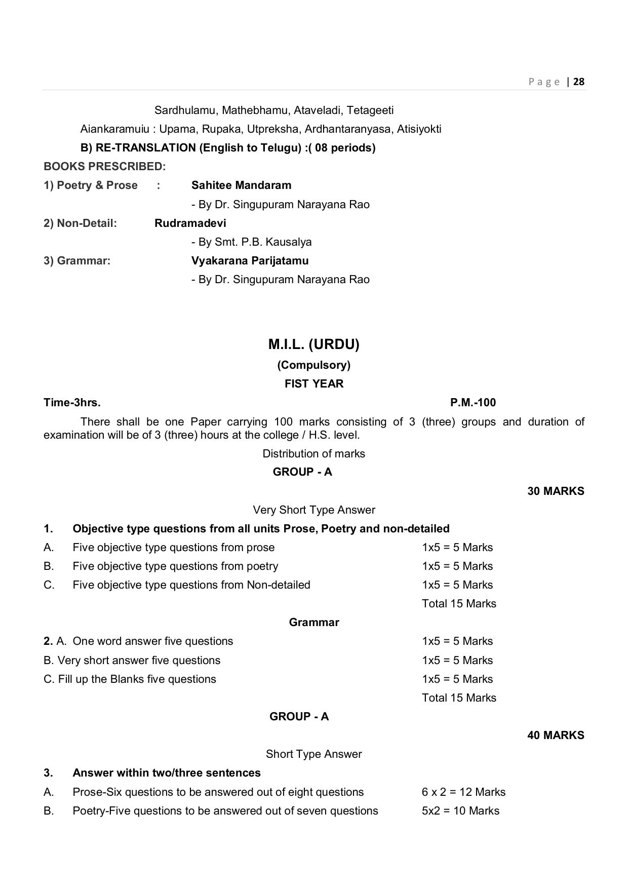 CHSE Odisha Class 12 Syllabus for Commerce - Page 28
