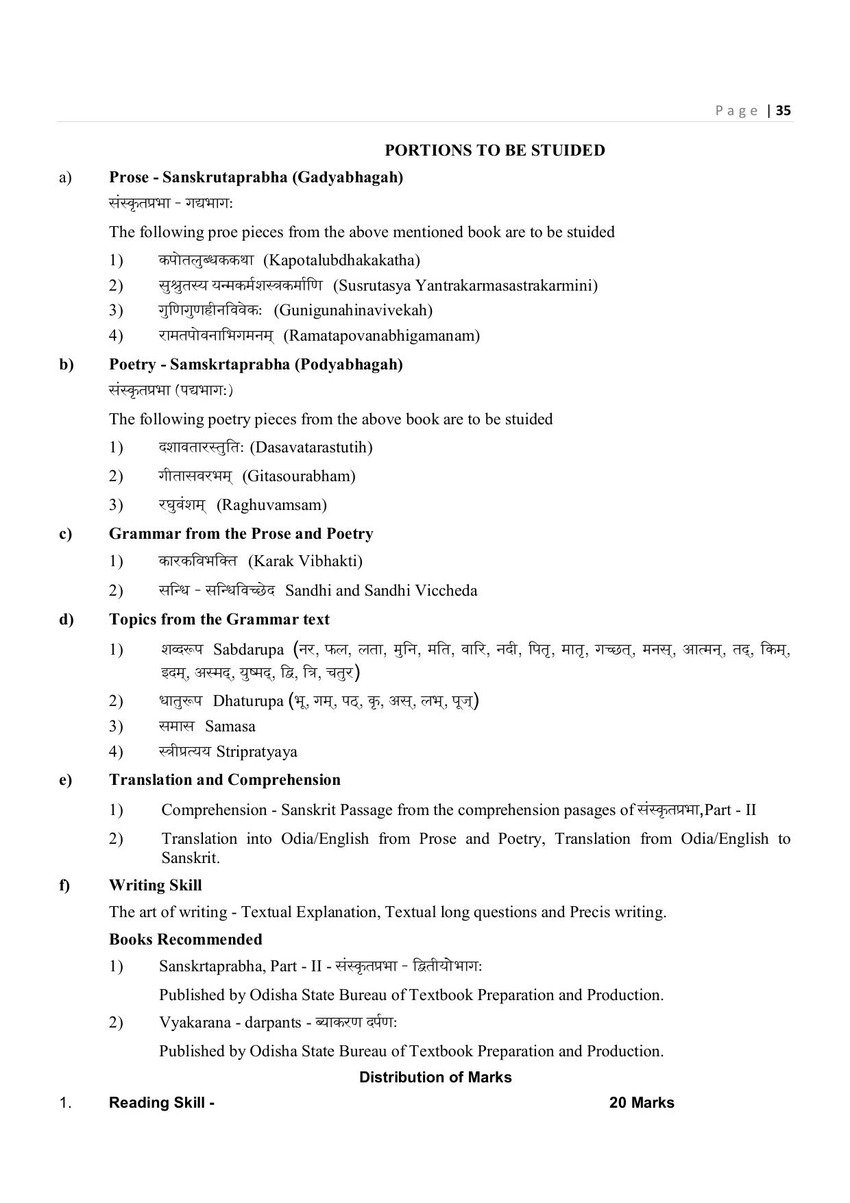 CHSE Odisha Class 12 Syllabus for Commerce - Page 35