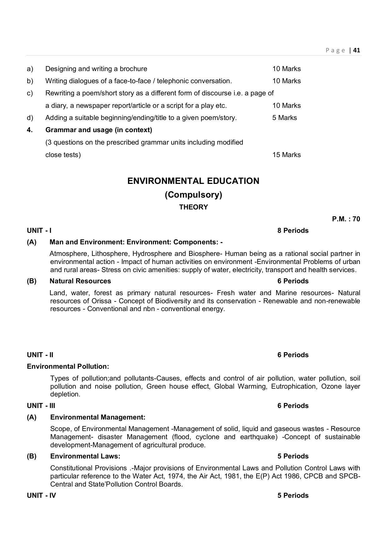 CHSE Odisha Class 12 Syllabus for Commerce - Page 41