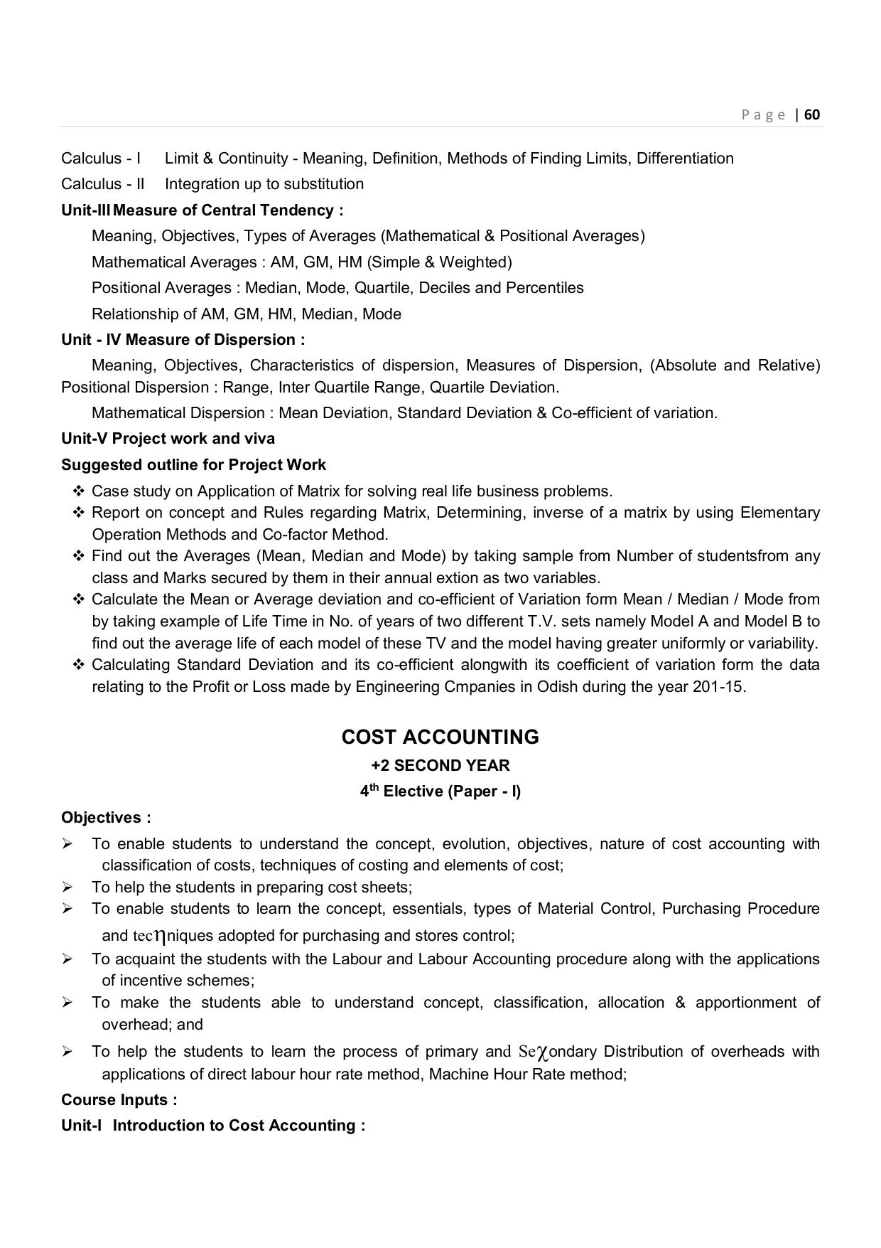 CHSE Odisha Class 12 Syllabus for Commerce - Page 60