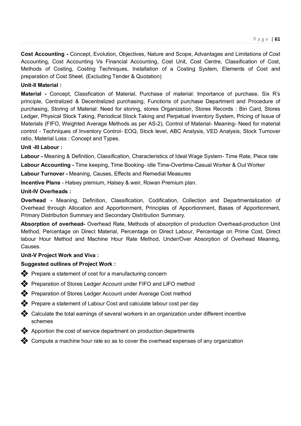 CHSE Odisha Class 12 Syllabus for Commerce - Page 61
