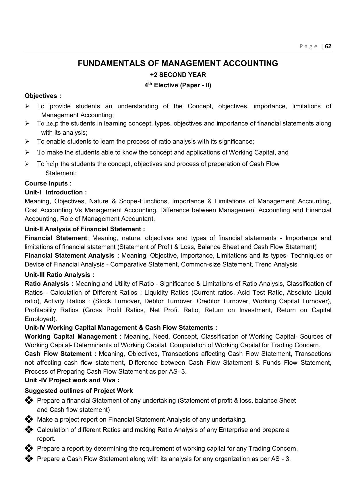 CHSE Odisha Class 12 Syllabus for Commerce - Page 62
