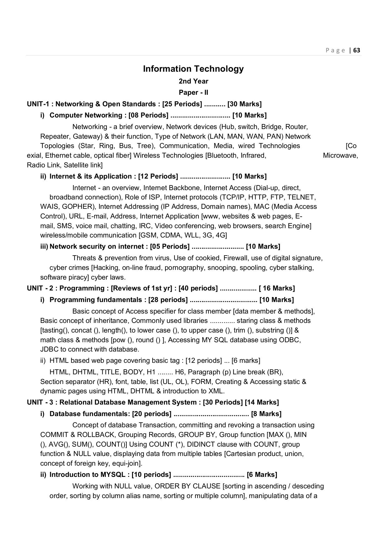 CHSE Odisha Class 12 Syllabus for Commerce - Page 63