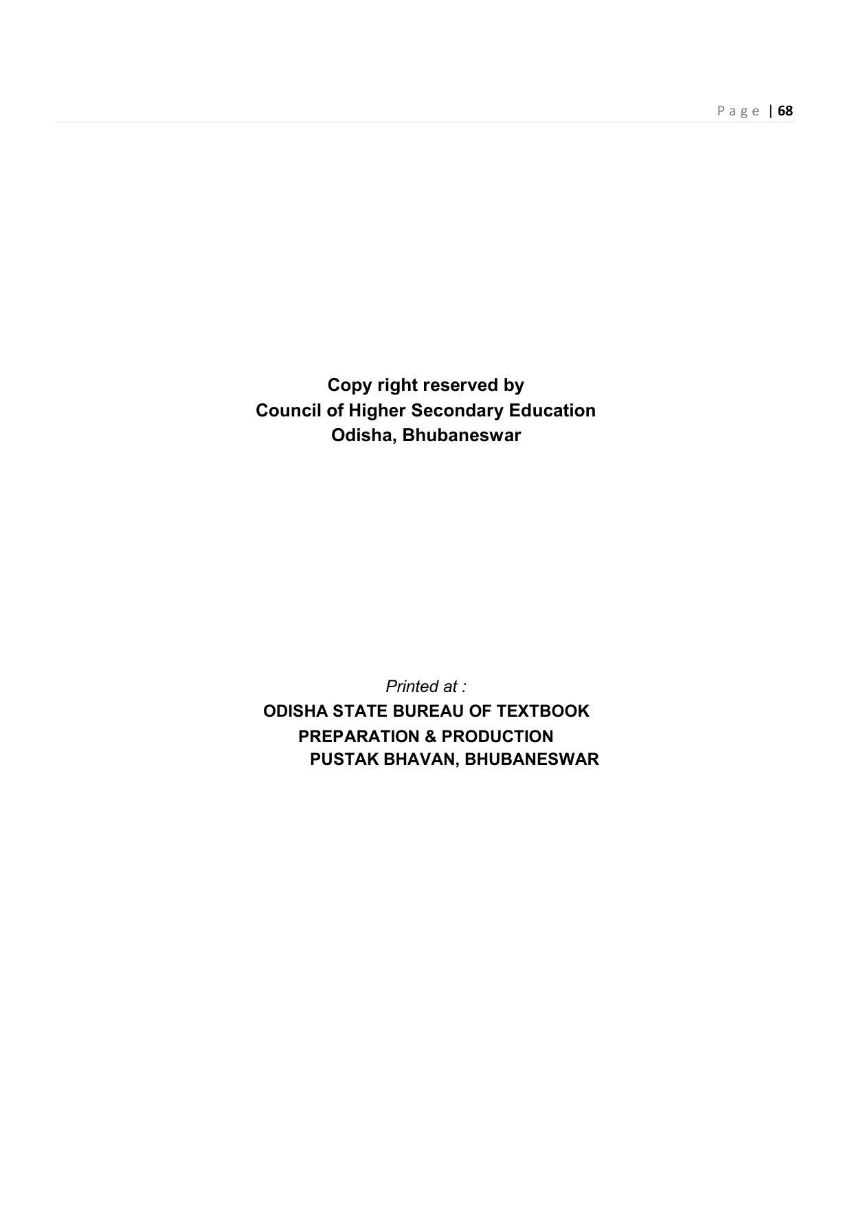 CHSE Odisha Class 12 Syllabus for Commerce - Page 68