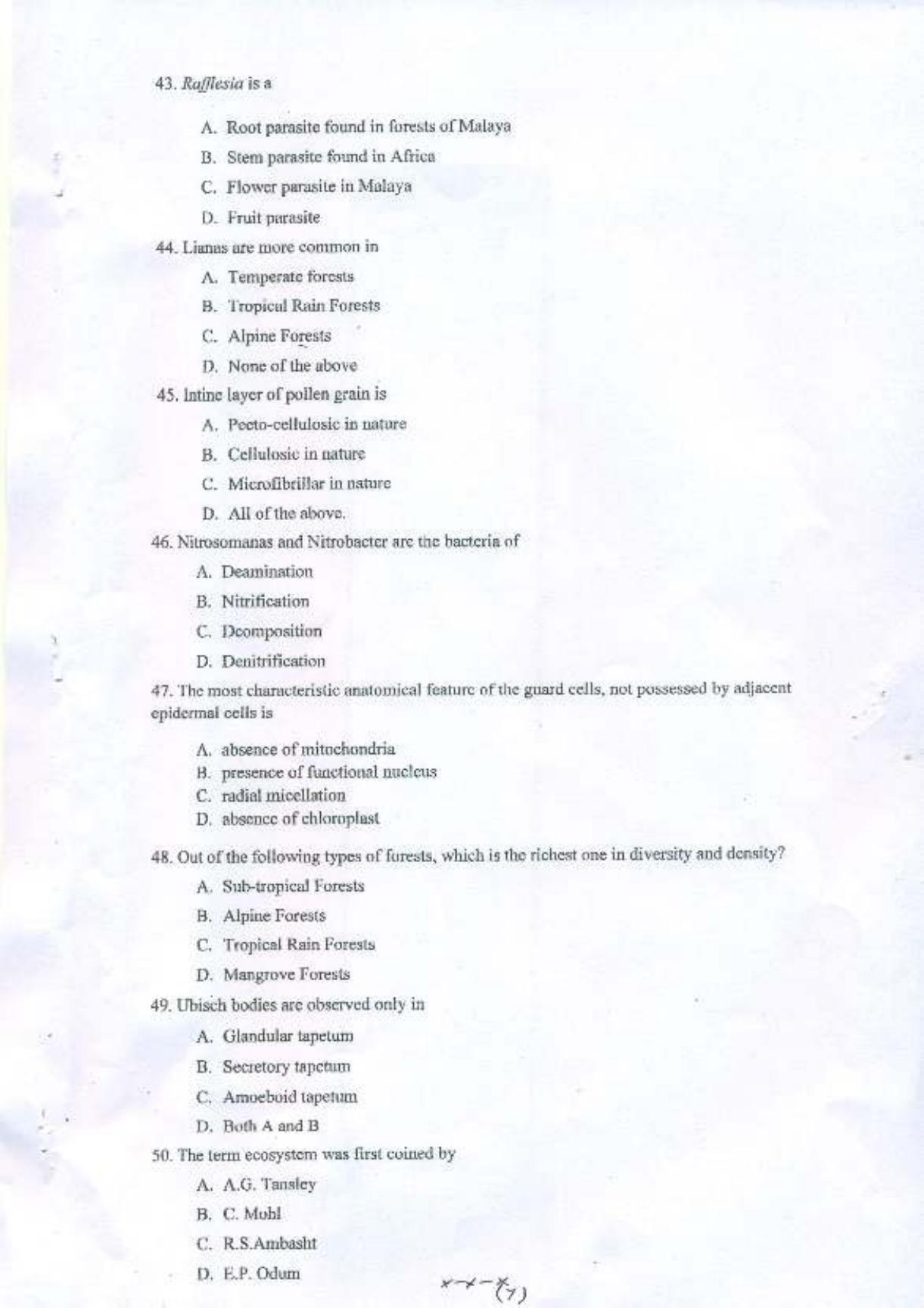 PU MPET Botany 2015 Question Paper - Page 8