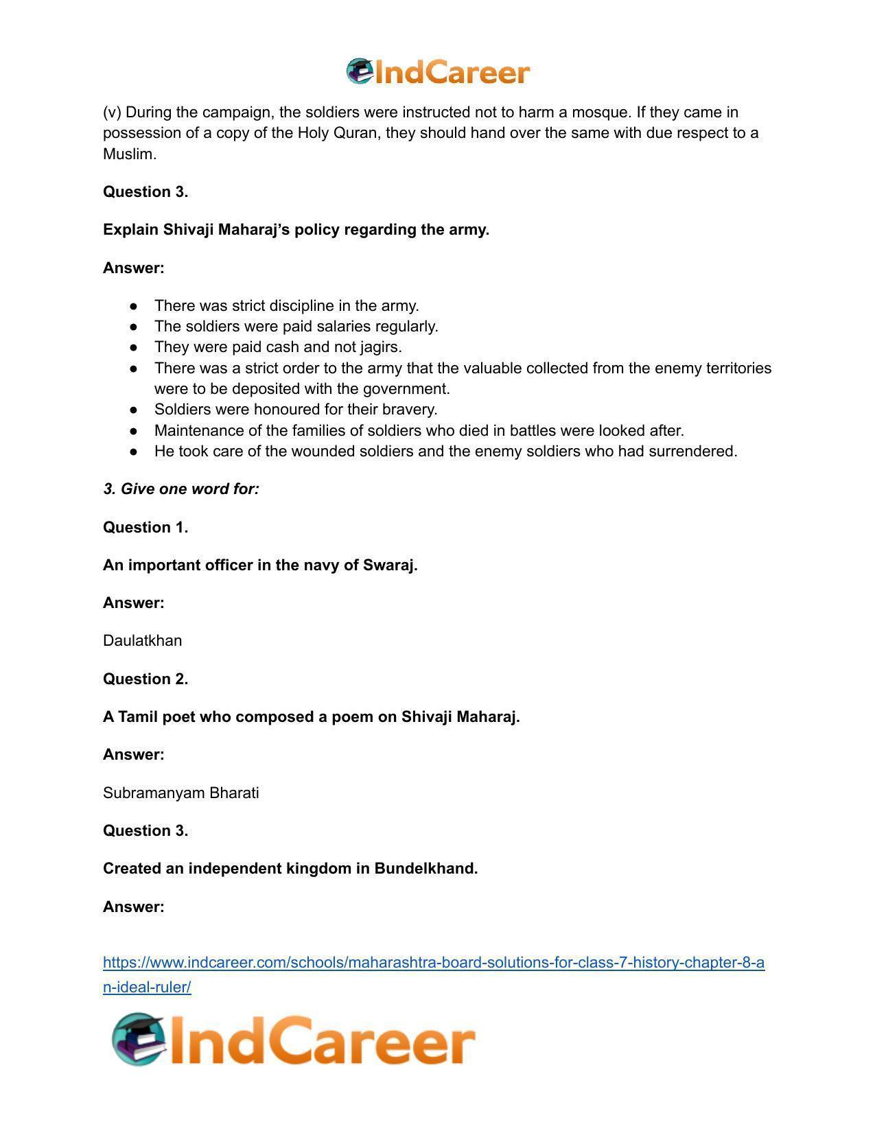 Maharashtra Board Solutions for Class 7- History: Chapter 8- An Ideal Ruler - Page 4