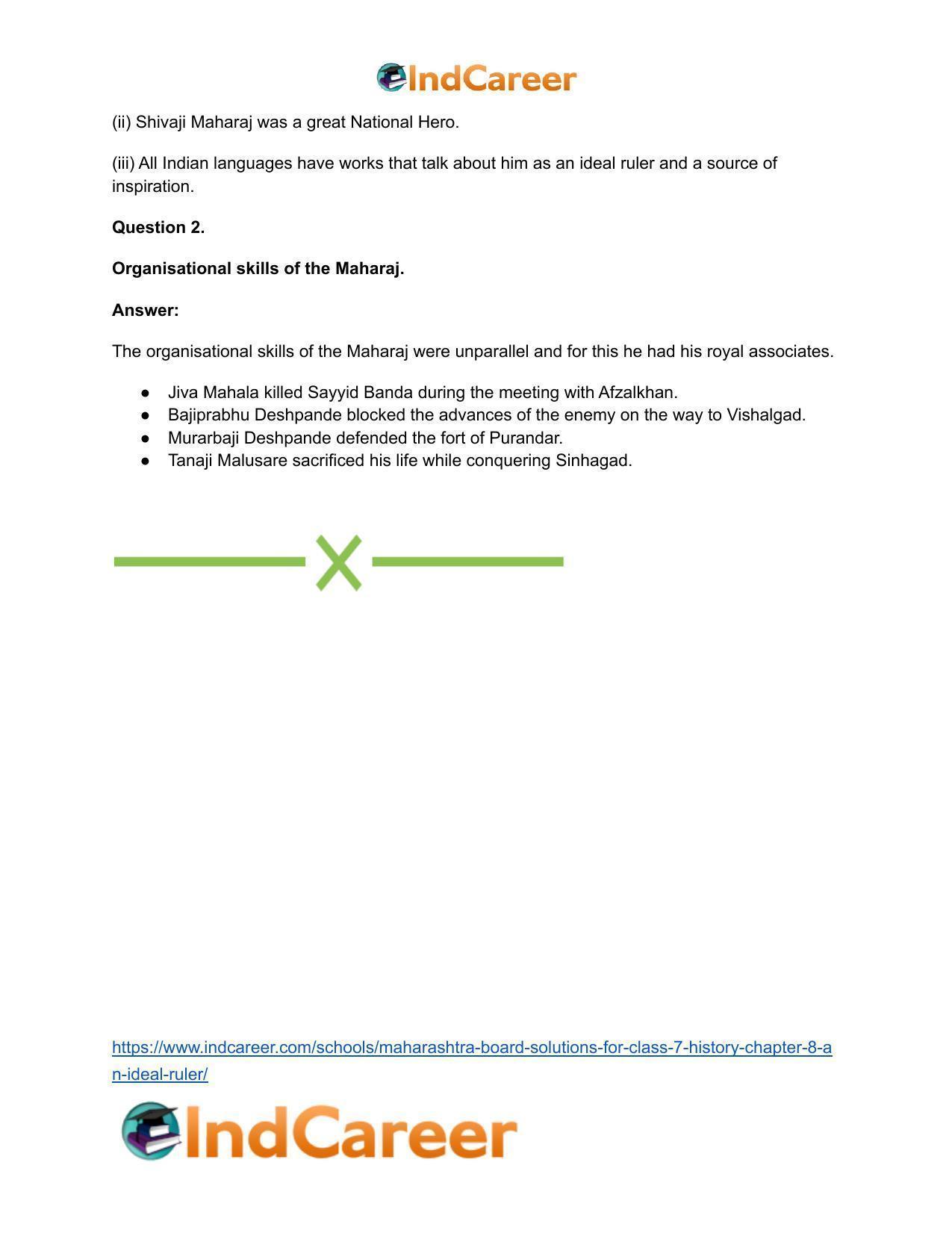 Maharashtra Board Solutions for Class 7- History: Chapter 8- An Ideal Ruler - Page 11