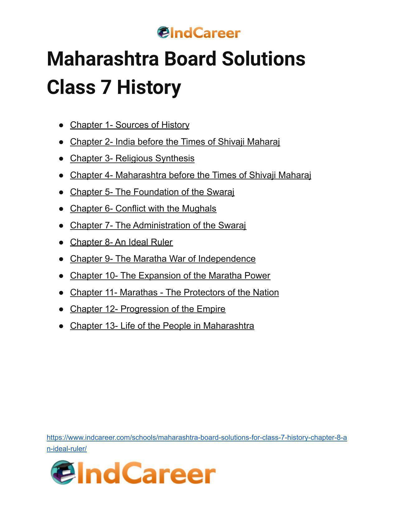 Maharashtra Board Solutions for Class 7- History: Chapter 8- An Ideal Ruler - Page 12