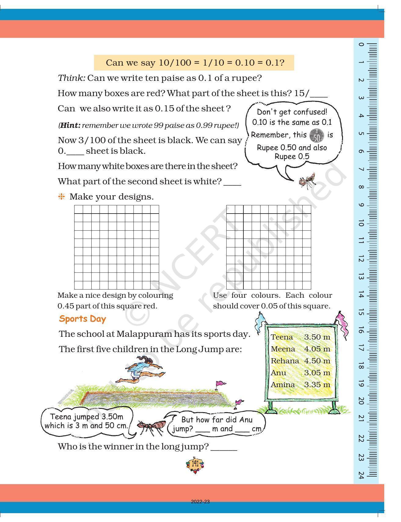 NCERT Book for Class 5 Maths Chapter 10 Tenths and Hundredths - Page 8
