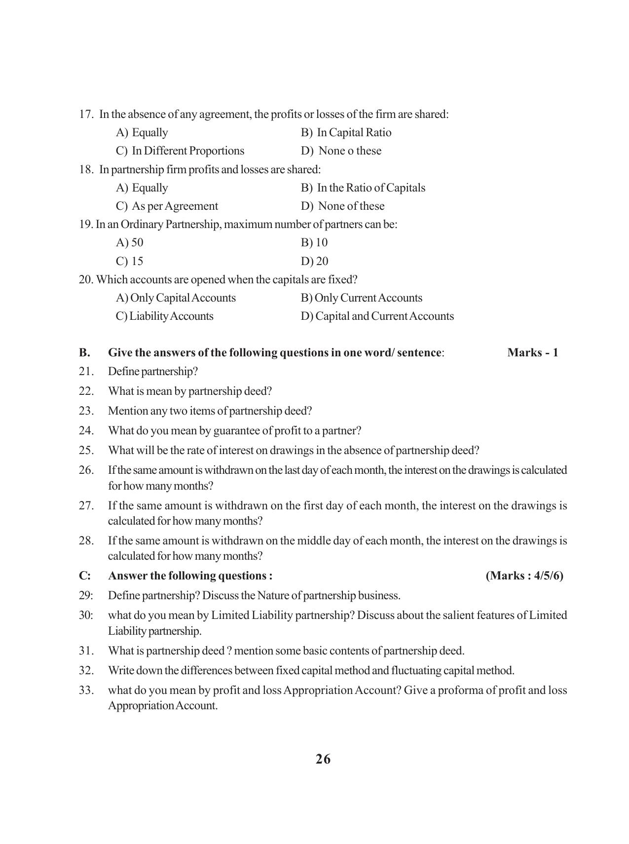 Tripura Board Class 12 Accountency English Workbooks - Page 30