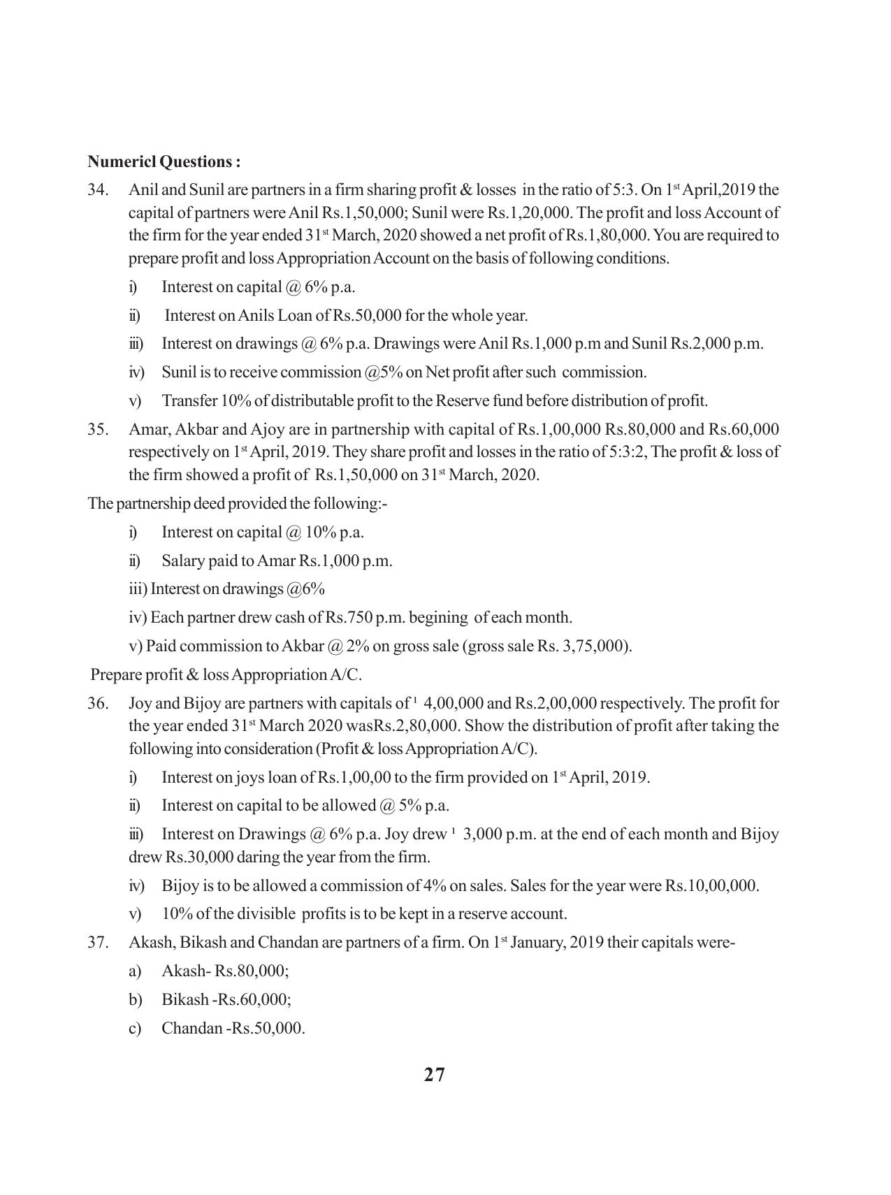 Tripura Board Class 12 Accountency English Workbooks - Page 31