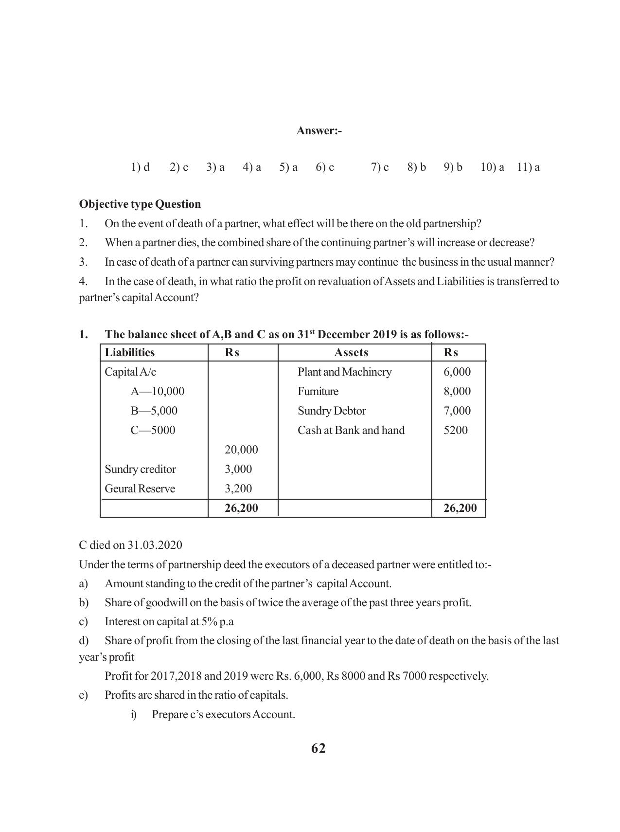 Tripura Board Class 12 Accountency English Workbooks - Page 66