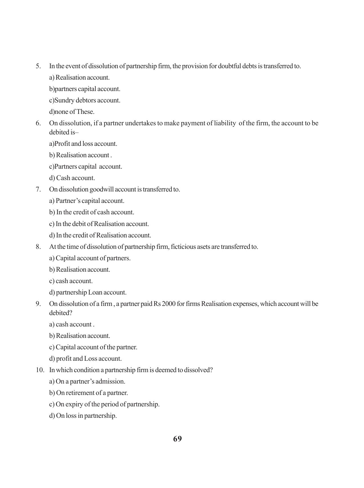 Tripura Board Class 12 Accountency English Workbooks - Page 73