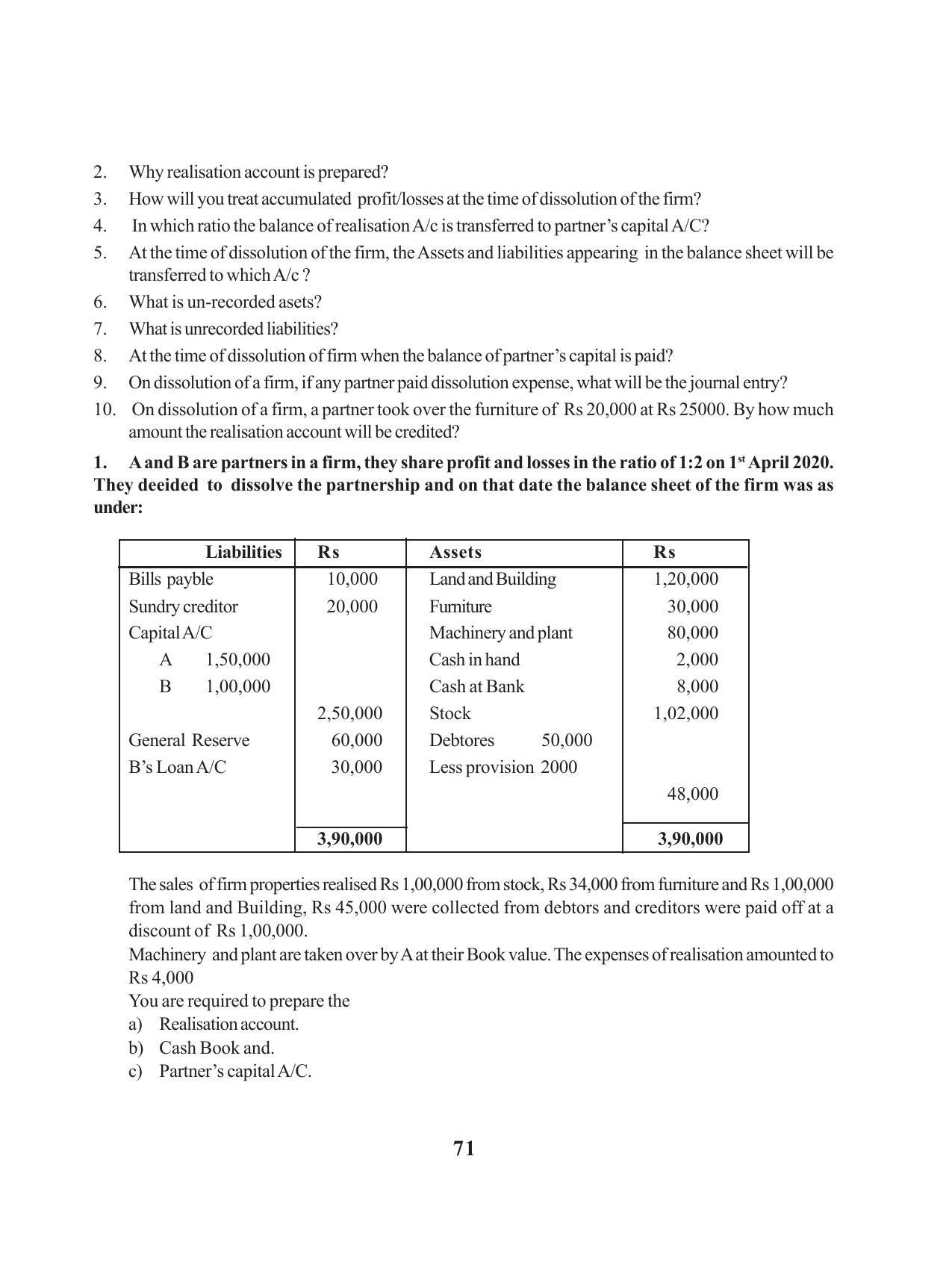 Tripura Board Class 12 Accountency English Workbooks - Page 75