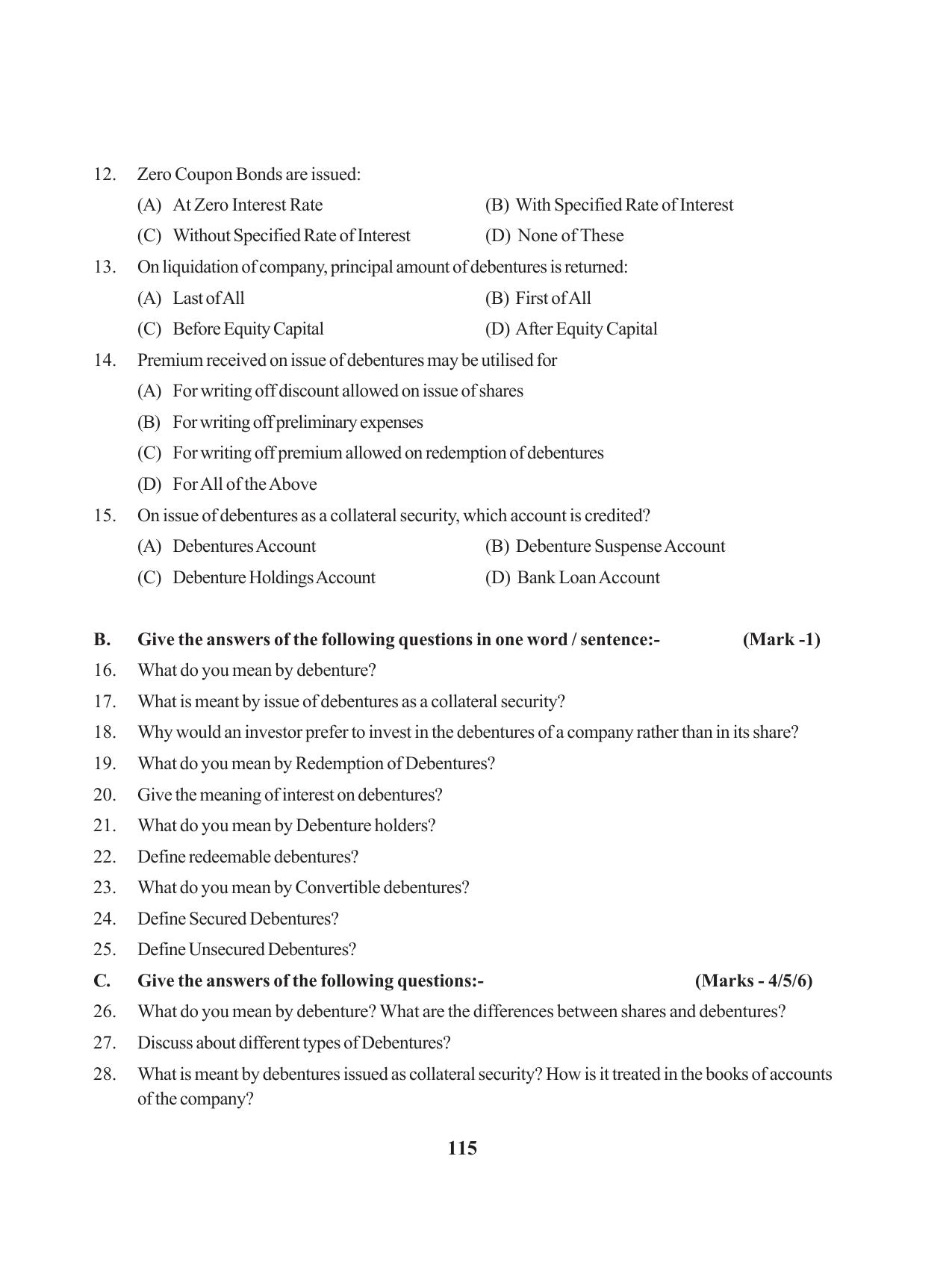 Tripura Board Class 12 Accountency English Workbooks - Page 119
