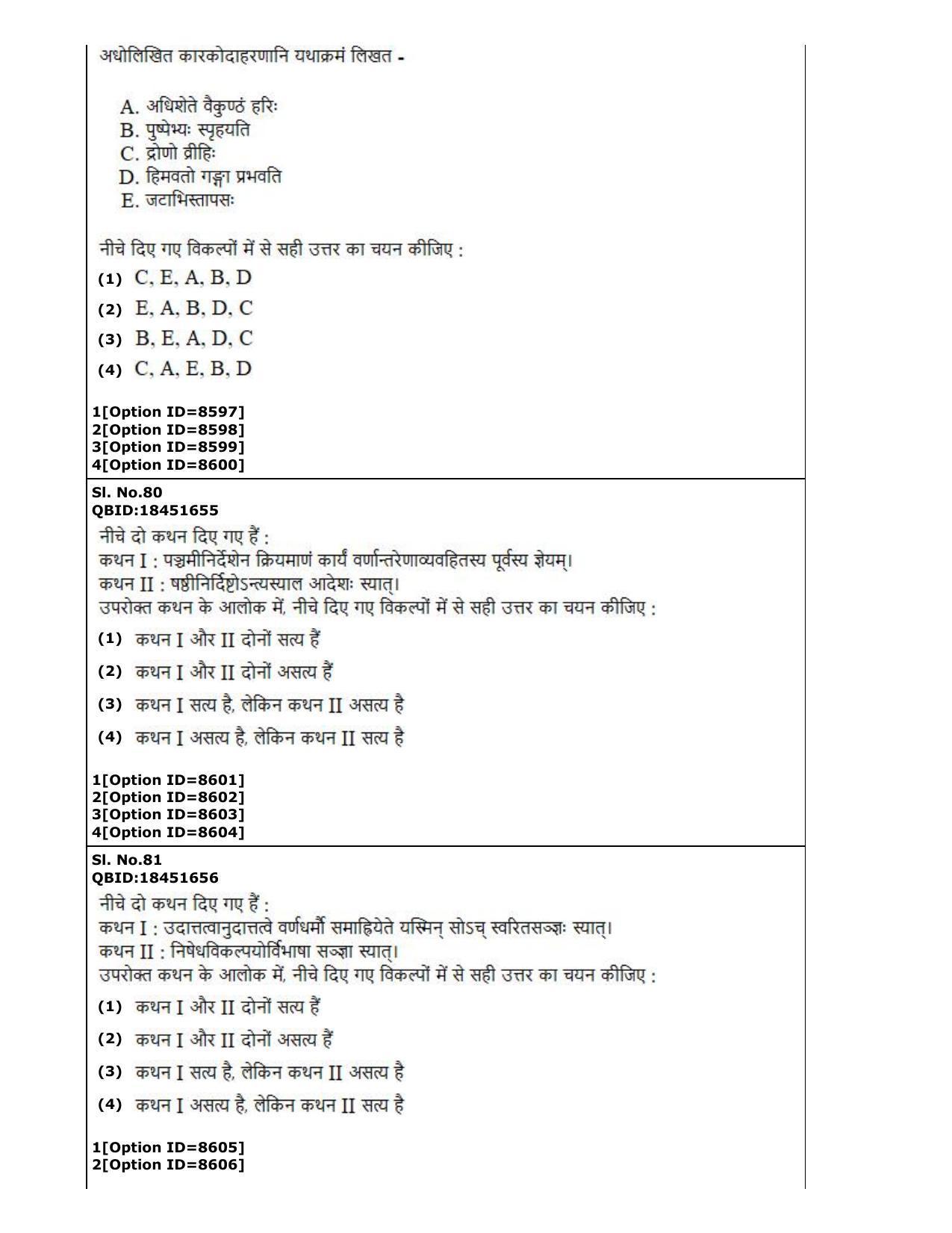 CUET (PG) 2022: PGQP-65 Prachin Vyakarana Navya Vyakarana Vyakarana Sabdabodha Systems & Language Technology  (03-09-2022) Question Paper - Page 31