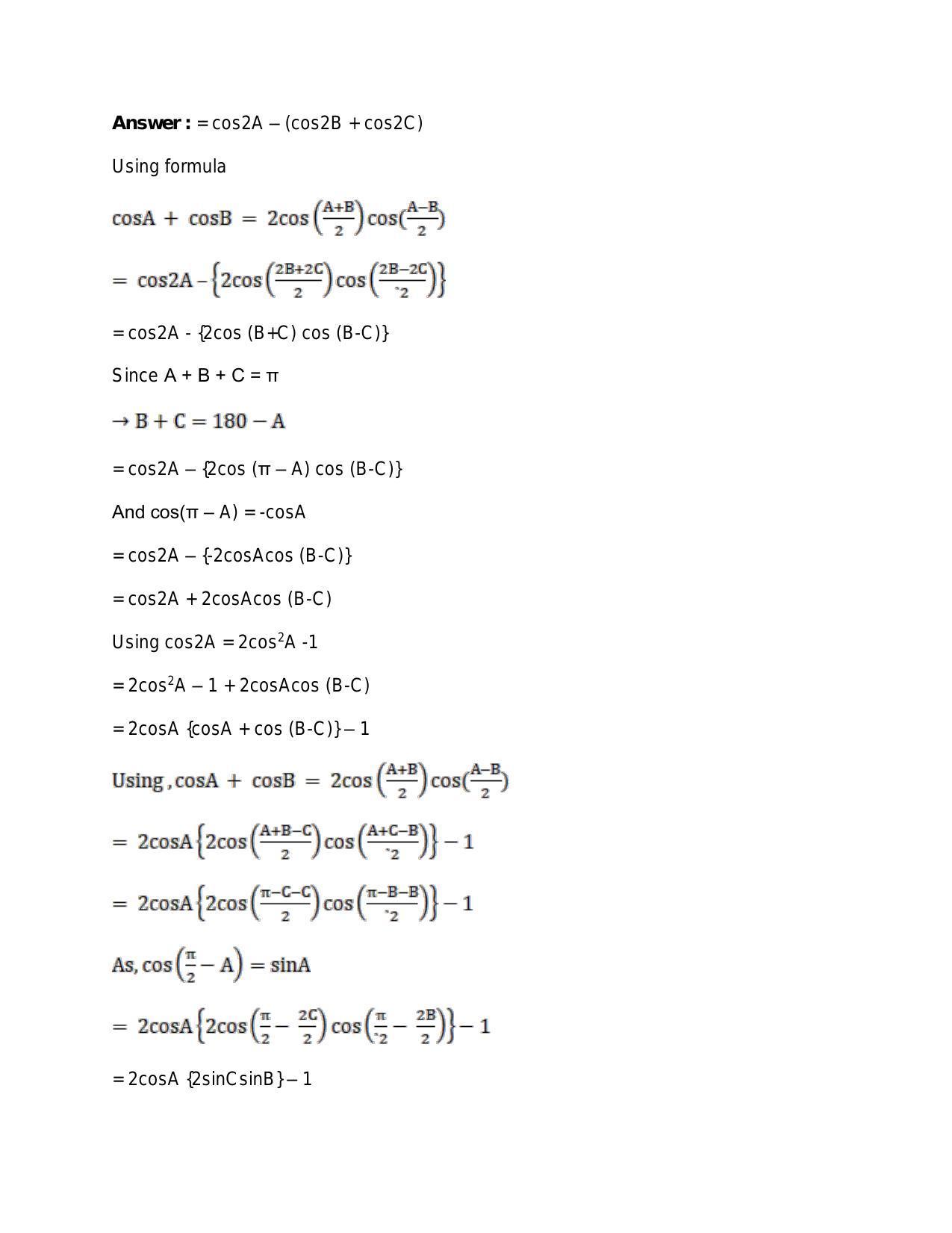 Chapter 16: Conditional Identities Involving Angles of a Triangle: RS Aggarwal Class 11 Solutions  - Page 2