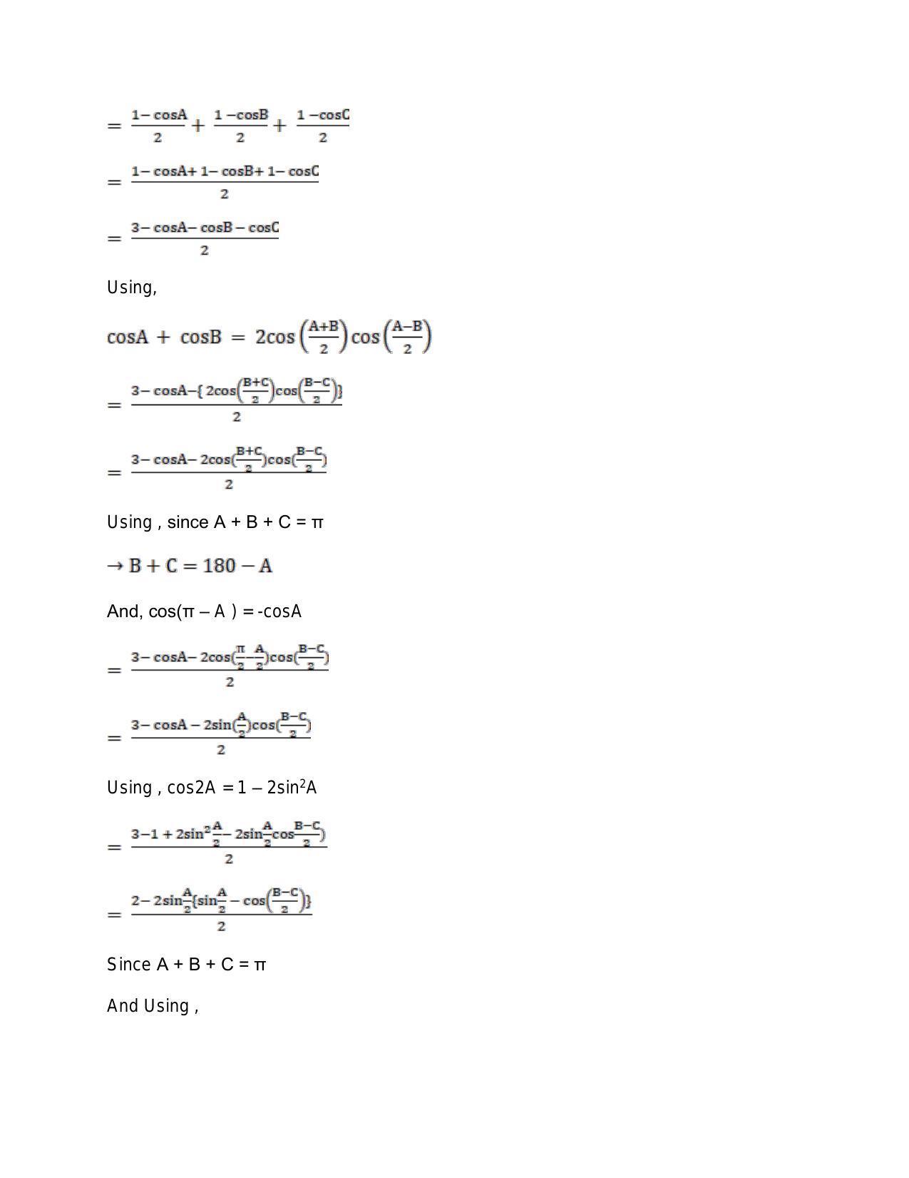 Chapter 16: Conditional Identities Involving Angles of a Triangle: RS Aggarwal Class 11 Solutions  - Page 14