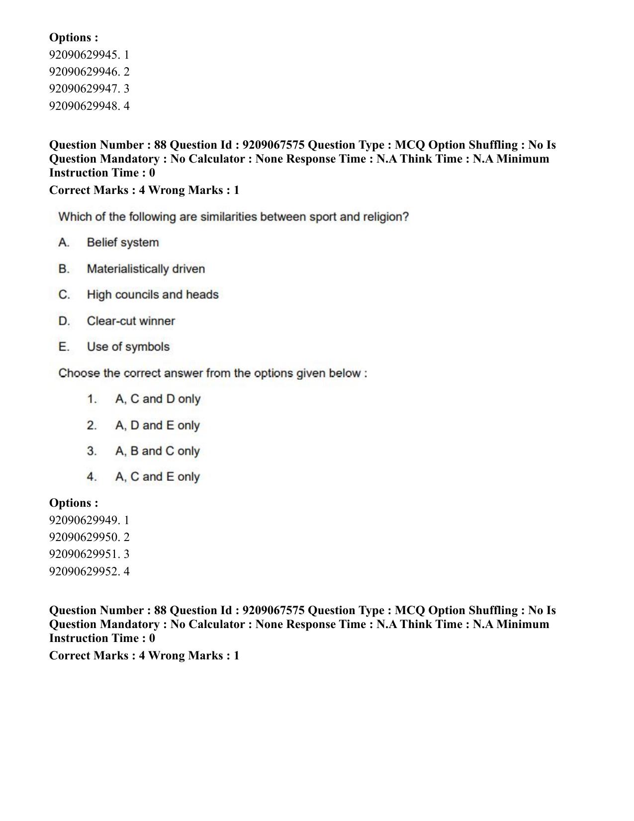 CUET PG 2023: COQP18 – Physical Education (Eng.)-Shift 3 (08-06-2023) Question Paper - Page 90