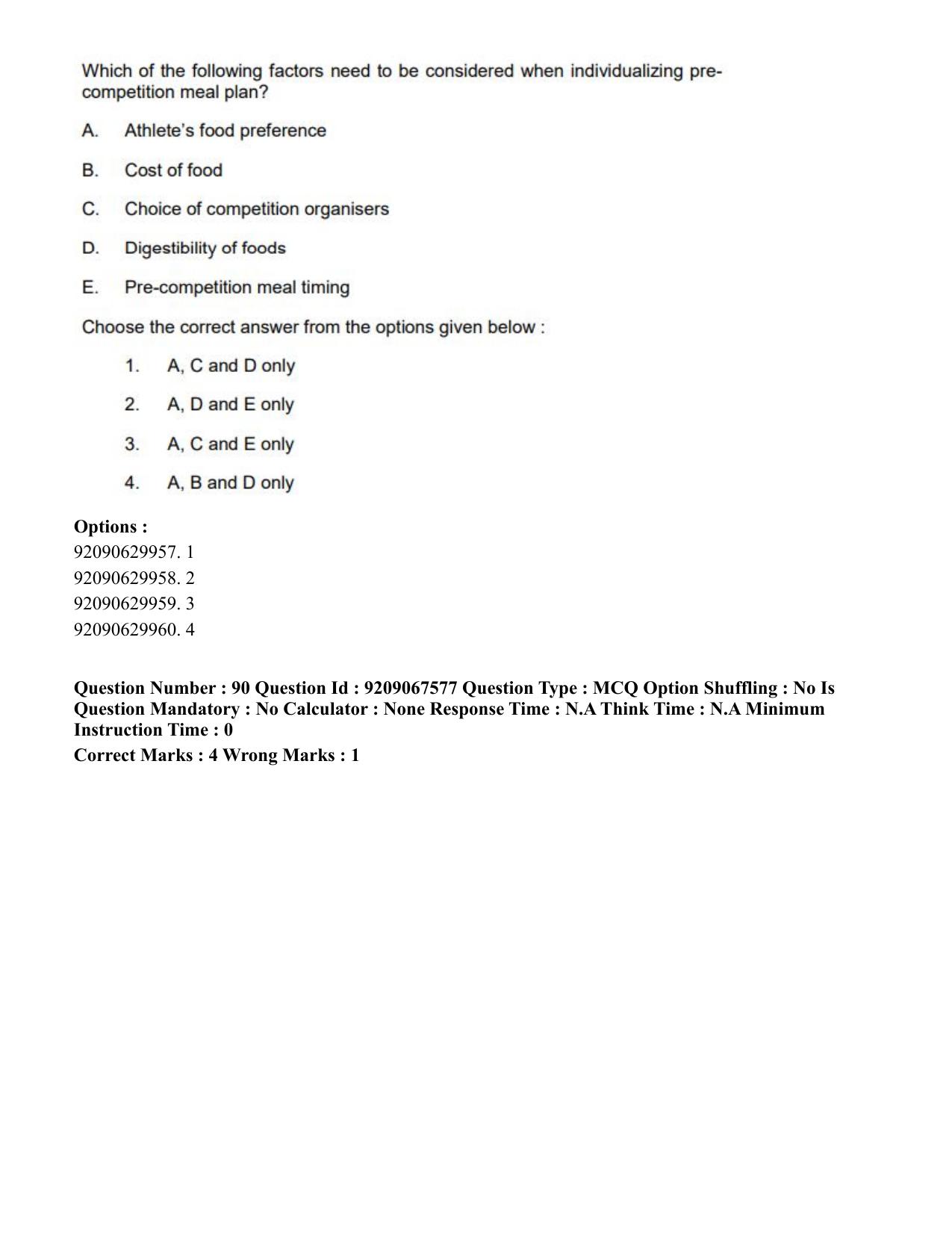 CUET PG 2023: COQP18 – Physical Education (Eng.)-Shift 3 (08-06-2023) Question Paper - Page 93