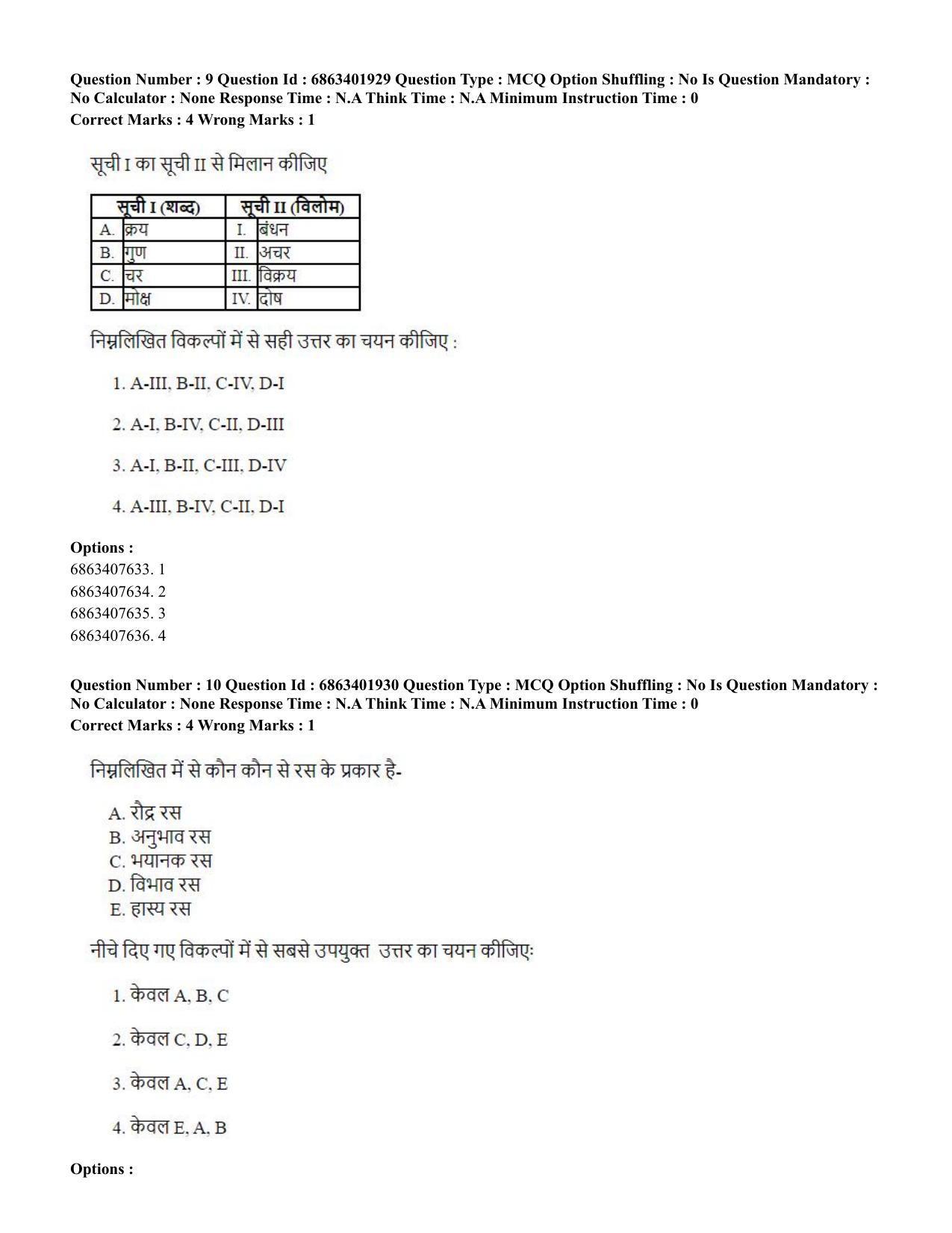 CUET PG 2023: ACQP21 – Shukla Yajurveda (BHU) (Hindi) - Shift 2 (5-06-2023) Question Paper - Page 16