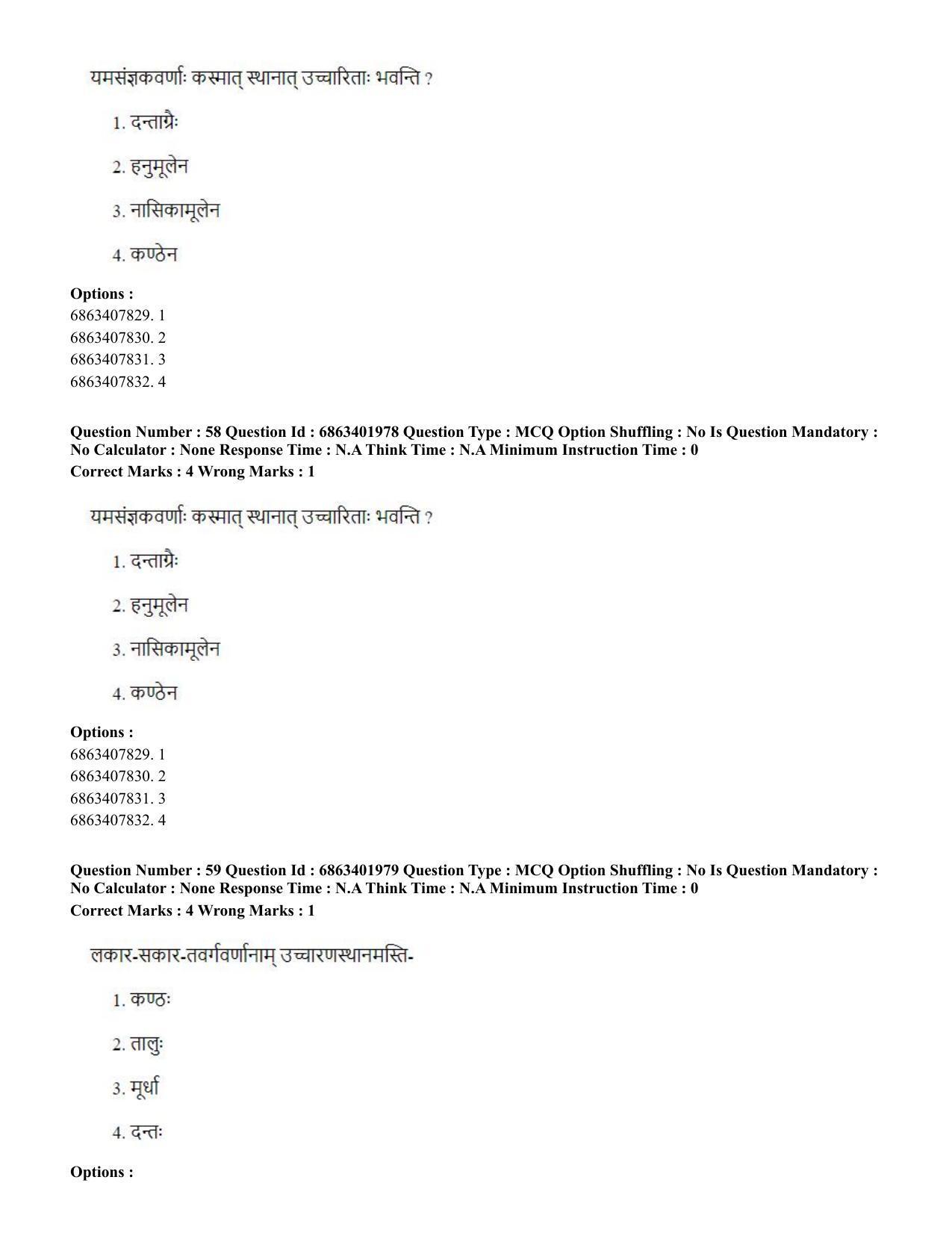 CUET PG 2023: ACQP21 – Shukla Yajurveda (BHU) (Hindi) - Shift 2 (5-06-2023) Question Paper - Page 81