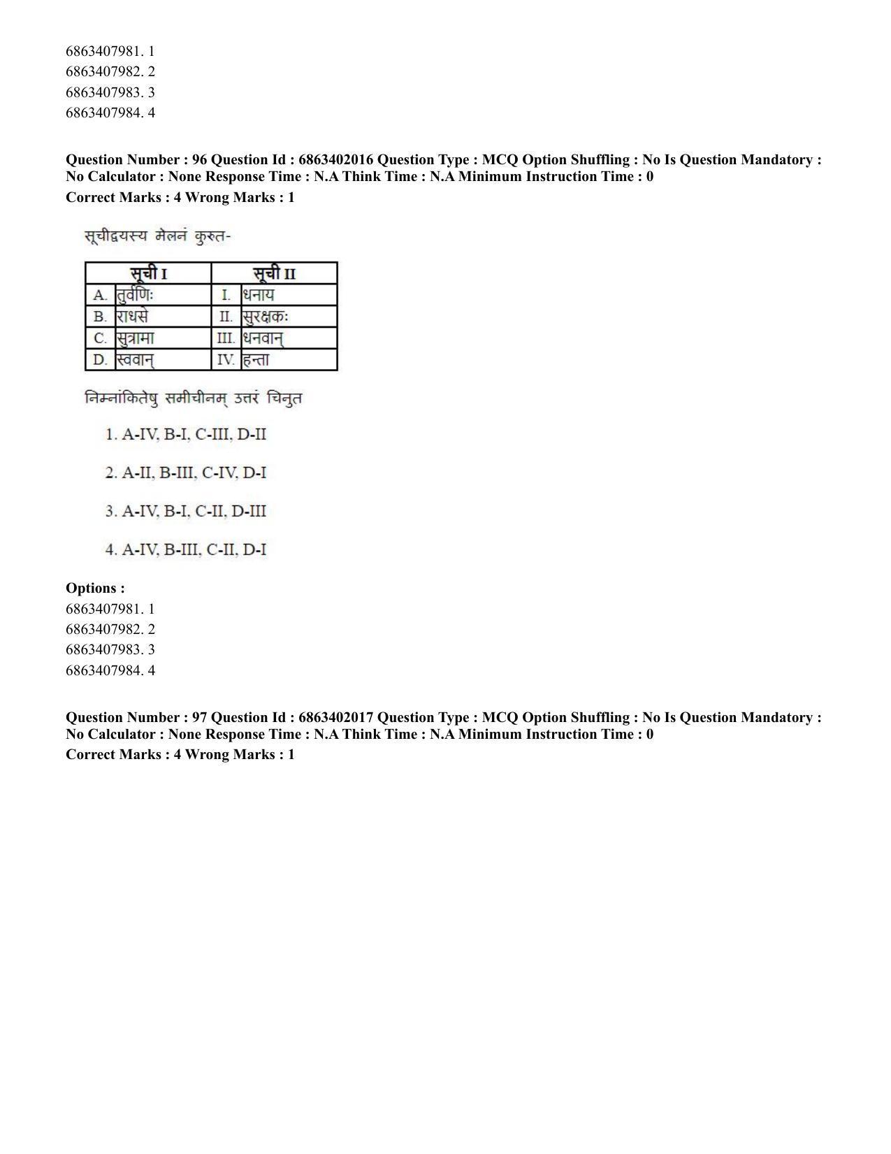 CUET PG 2023: ACQP21 – Shukla Yajurveda (BHU) (Hindi) - Shift 2 (5-06-2023) Question Paper - Page 132