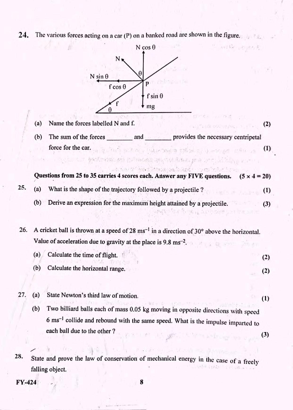 Kerala Plus One 2022 Physics Improvement Question Papers - Page 5