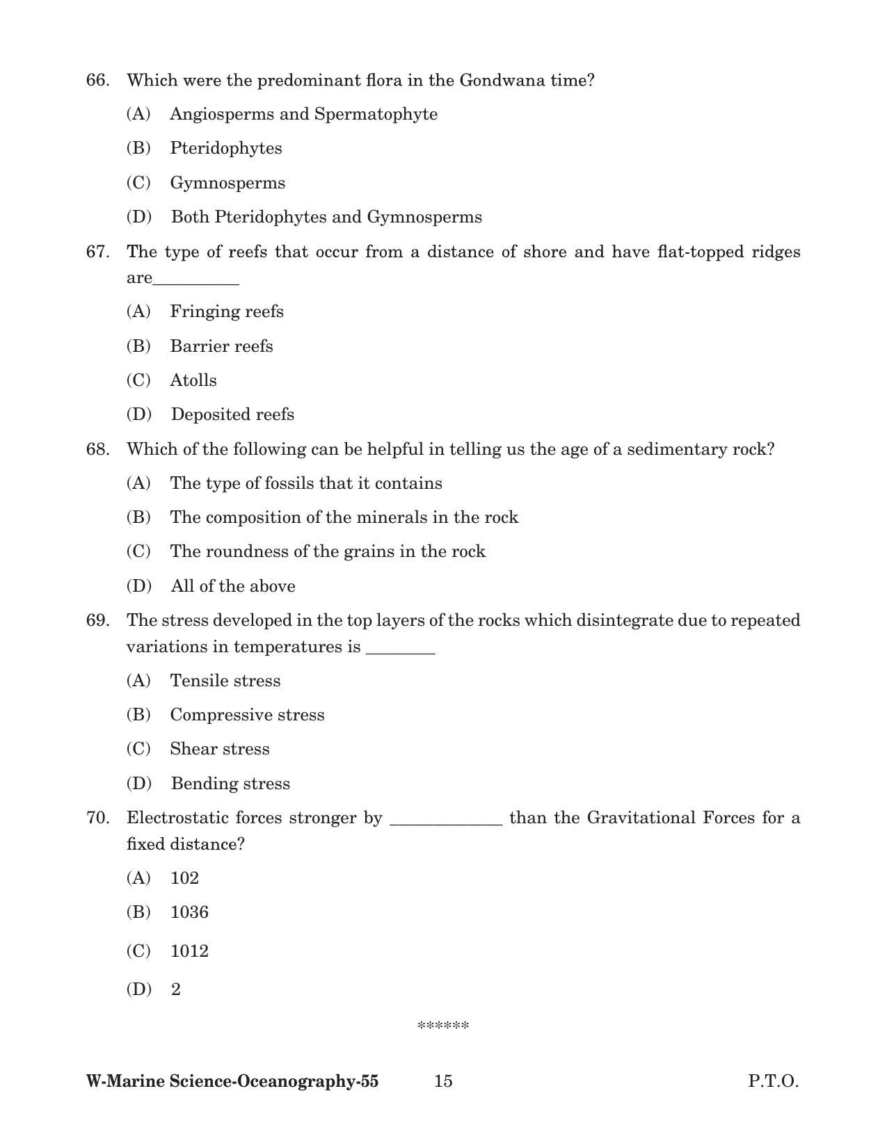Odisha CPET 2022 OCEANOGRAPHY Question Paper - Page 15