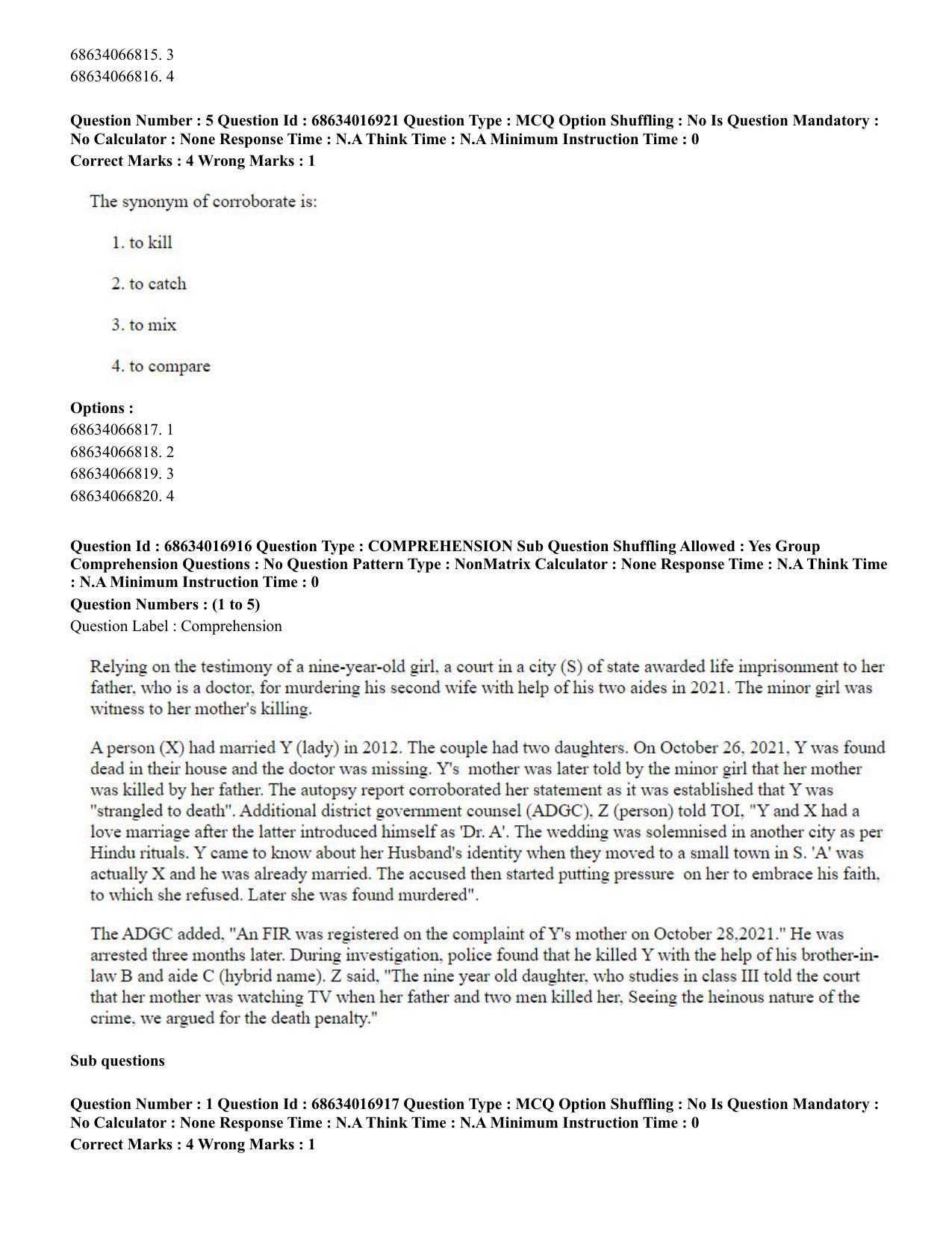 CUET PG 2023: SCQP14 – Geology , Earth Sciences(ENG) - Shift 1 (13-06-2023) Question Paper  - Page 4