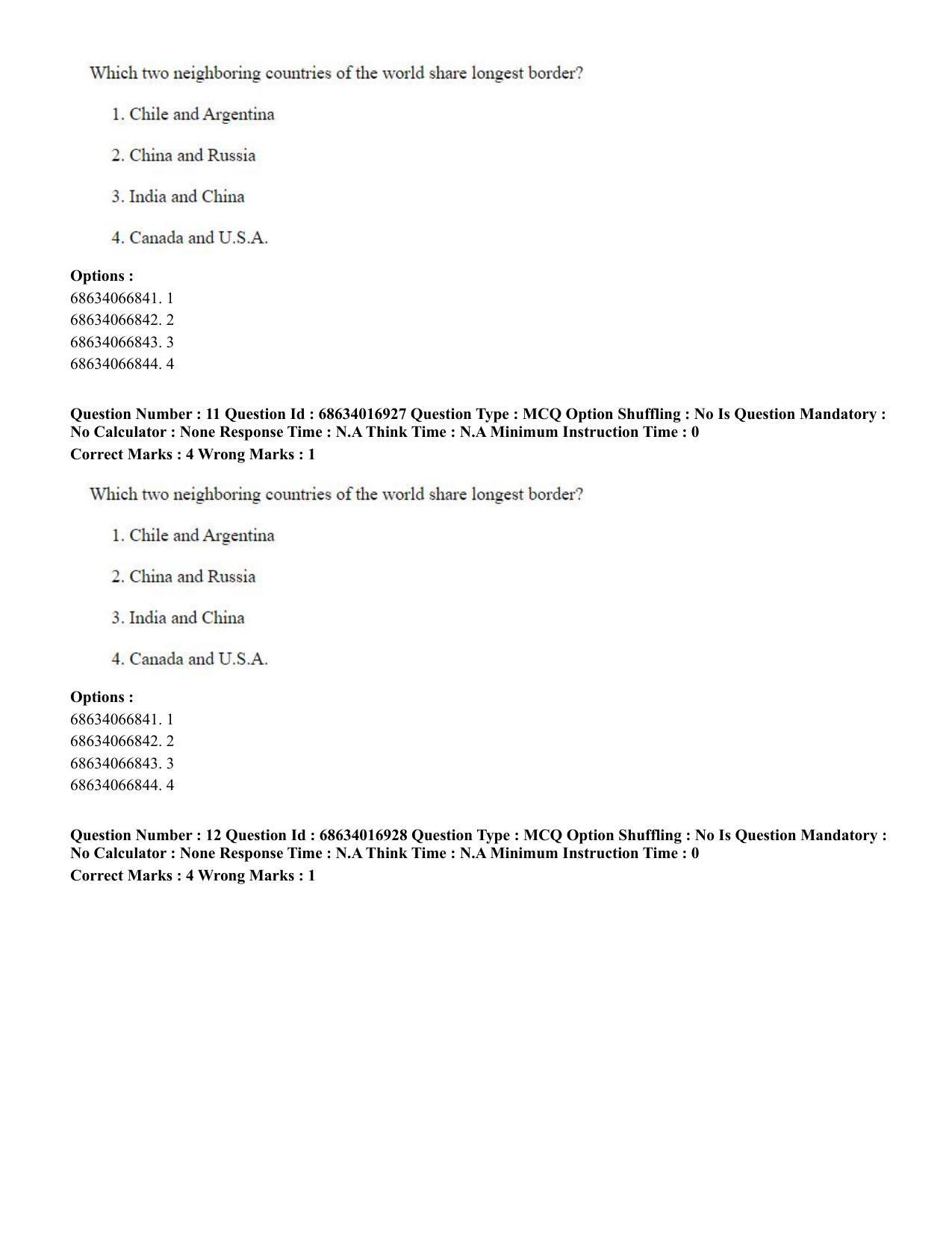 CUET PG 2023: SCQP14 – Geology , Earth Sciences(ENG) - Shift 1 (13-06-2023) Question Paper  - Page 12