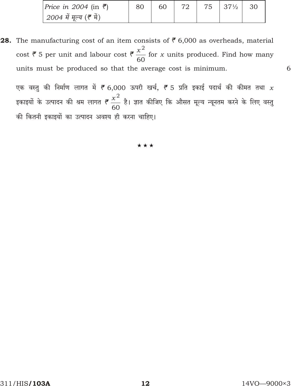 NIOS October 2014 Class 12 Maths Question Paper - Page 12