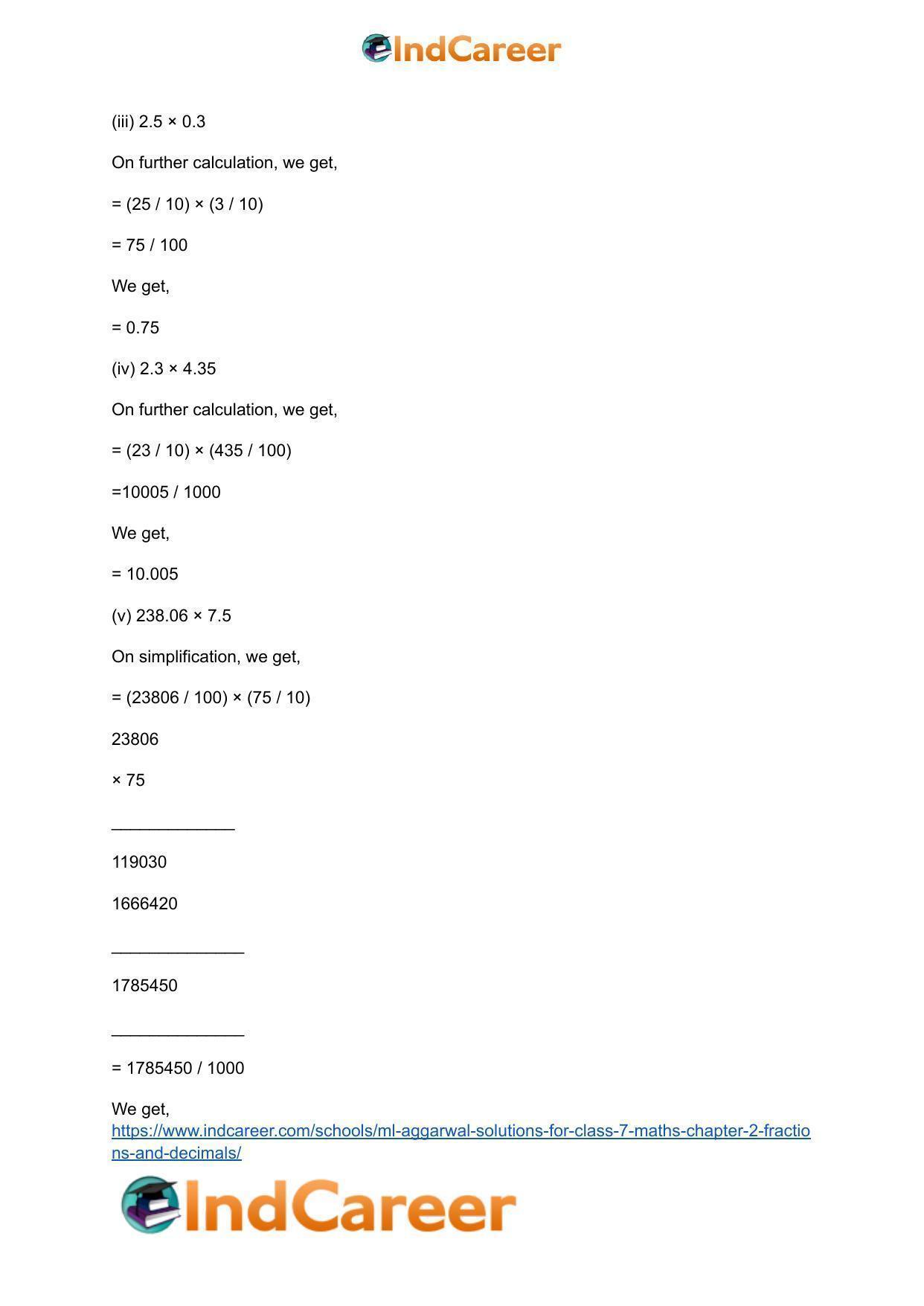 ML Aggarwal Solutions for Class 7 Maths Chapter 2- Fractions and Decimals - Page 8