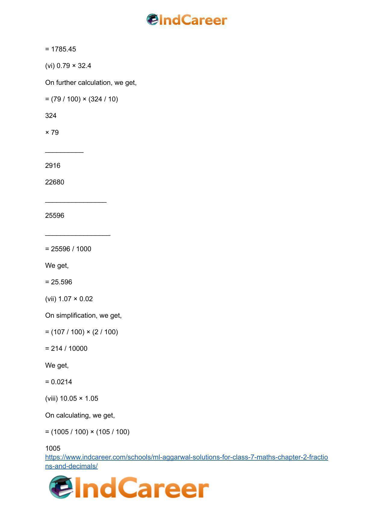 ML Aggarwal Solutions for Class 7 Maths Chapter 2- Fractions and Decimals - Page 9