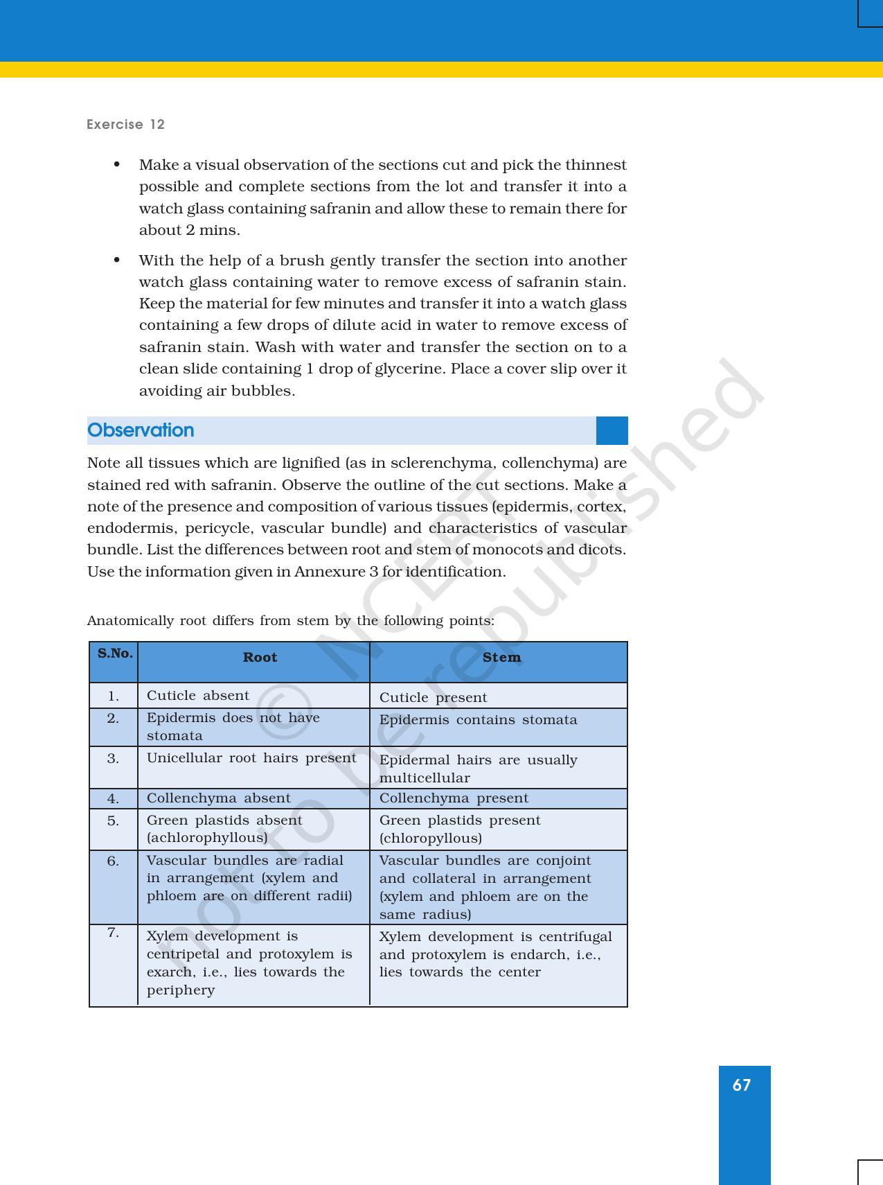 NCERT Laboratory Manuals for Class XI Biology - Exercise 11 & 12 - Page 16