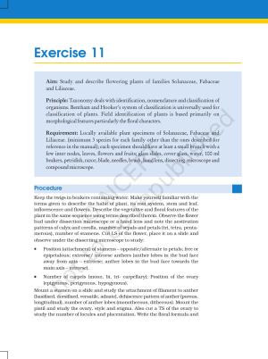 NCERT Laboratory Manuals for Class XI Biology - Exercise 11 & 12