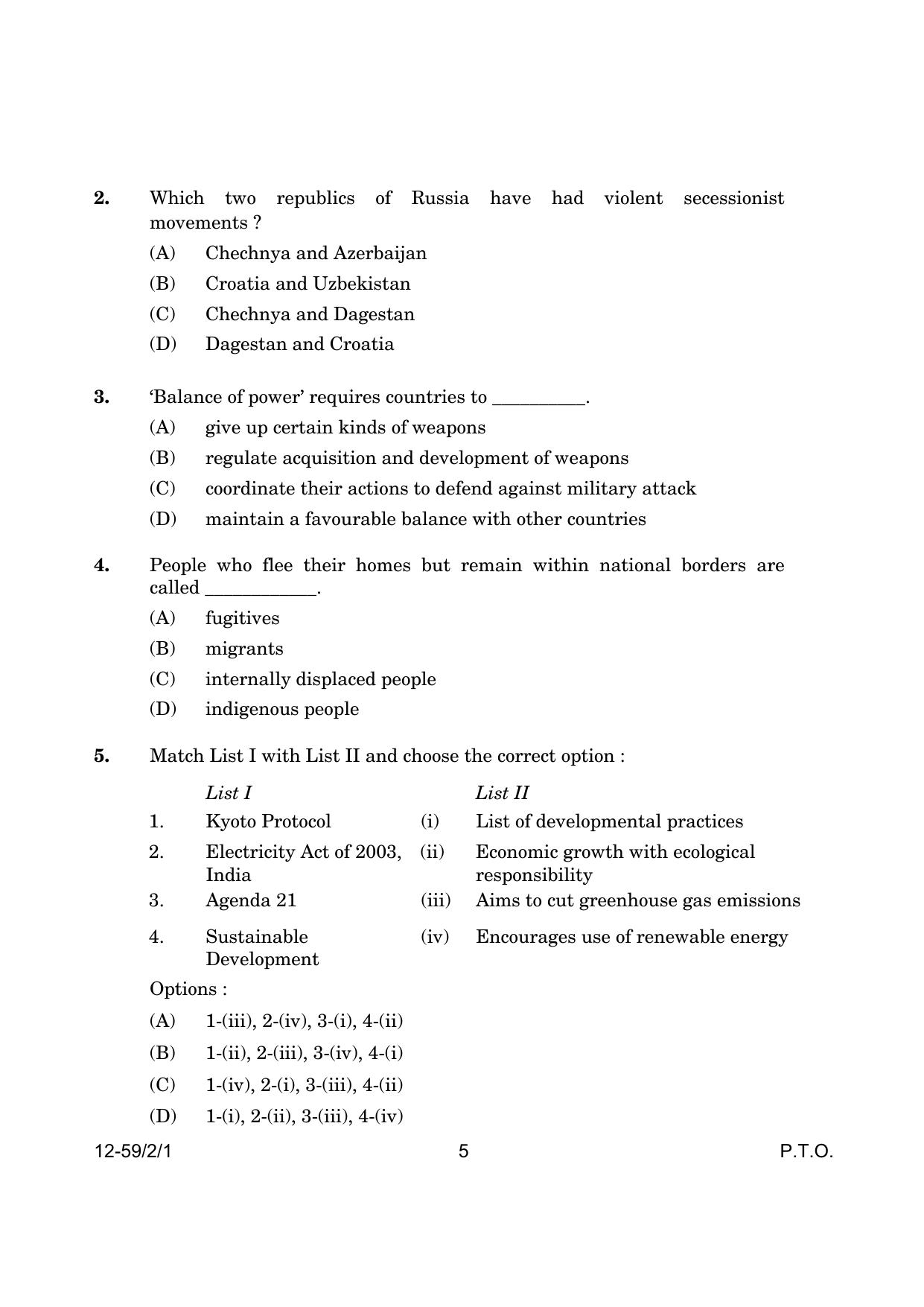 CBSE Class 12 59-2-1 Poltical Science 2024 Question Paper - Page 5