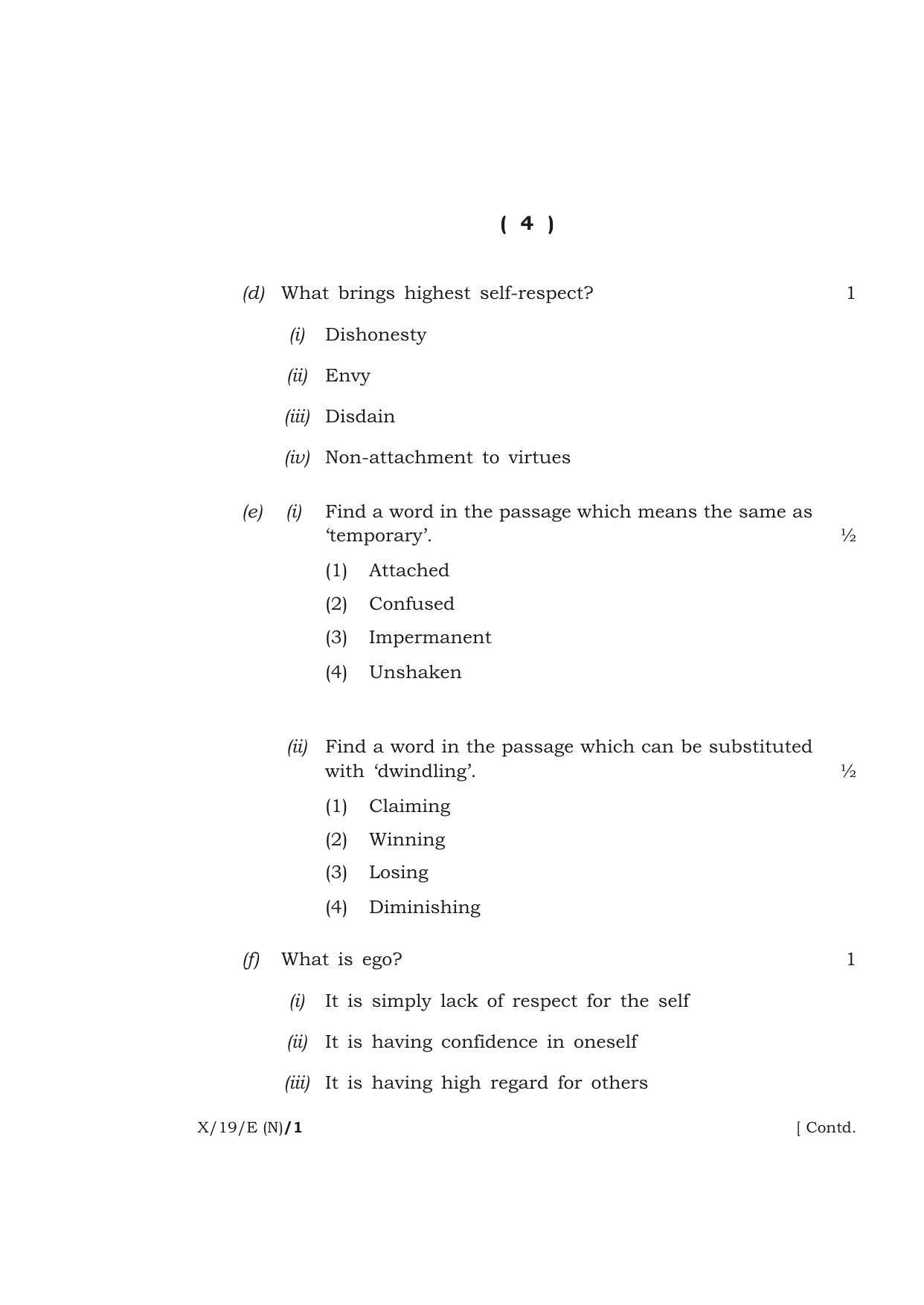 Meghalaya Board (MBOSE) Class 10 ENGLISH 2019 Question Paper - Page 4