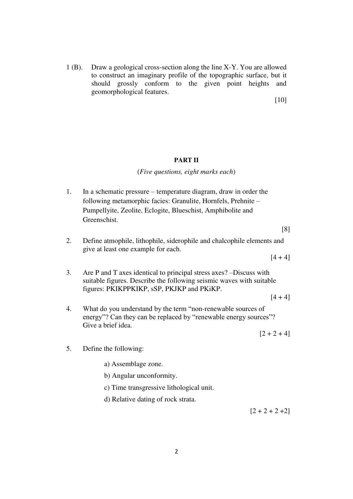 ISI Admission Test JRF in Geology (GEB) 2023 Sample Paper - Page 2