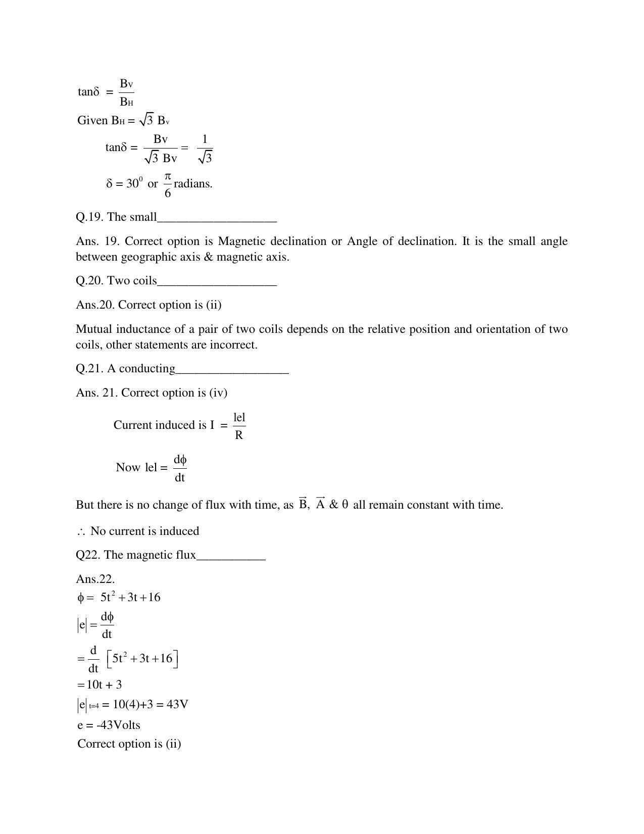 CBSE Class 12th Physics Sample Question Paper Answer Key 2021-22 - Page 7