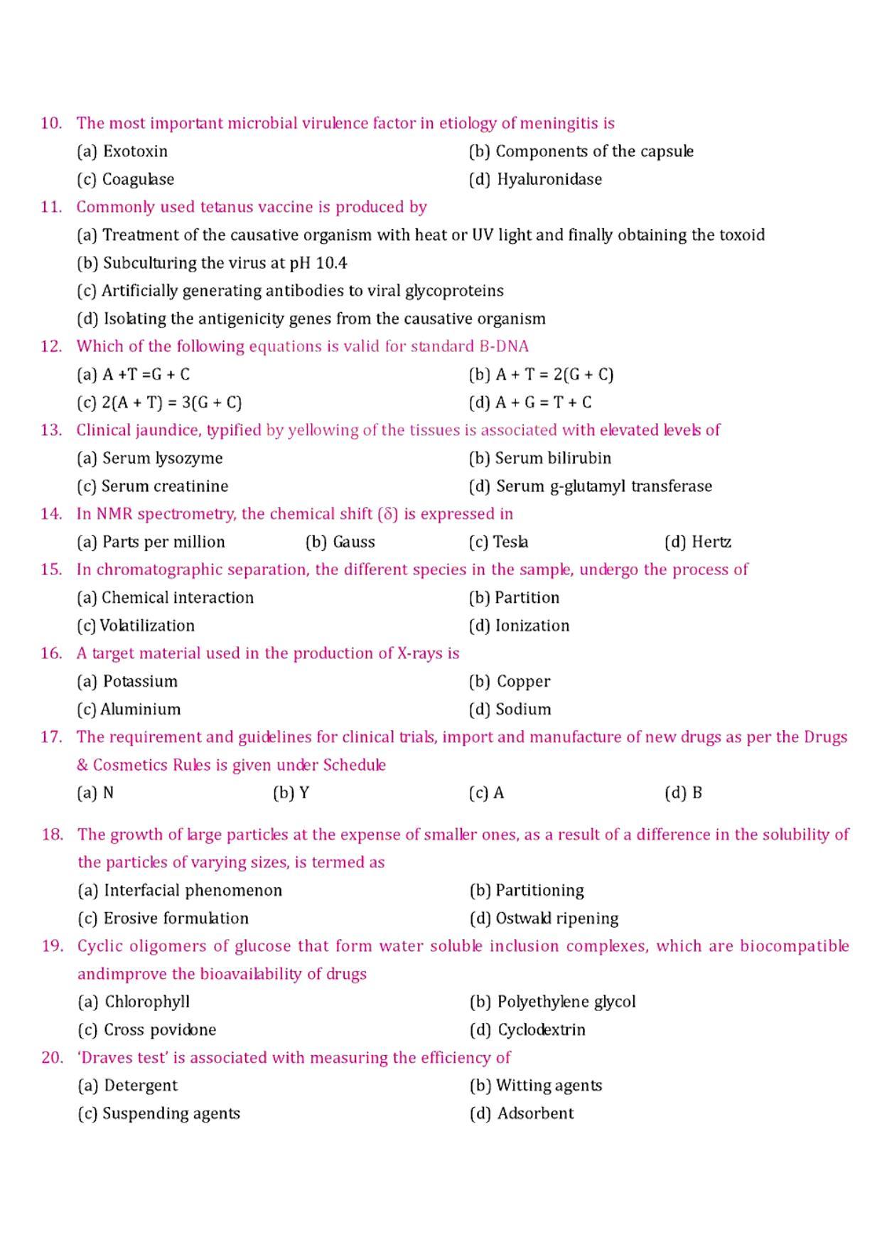 GPAT 2008 Question Paper with Answer Key - Page 2