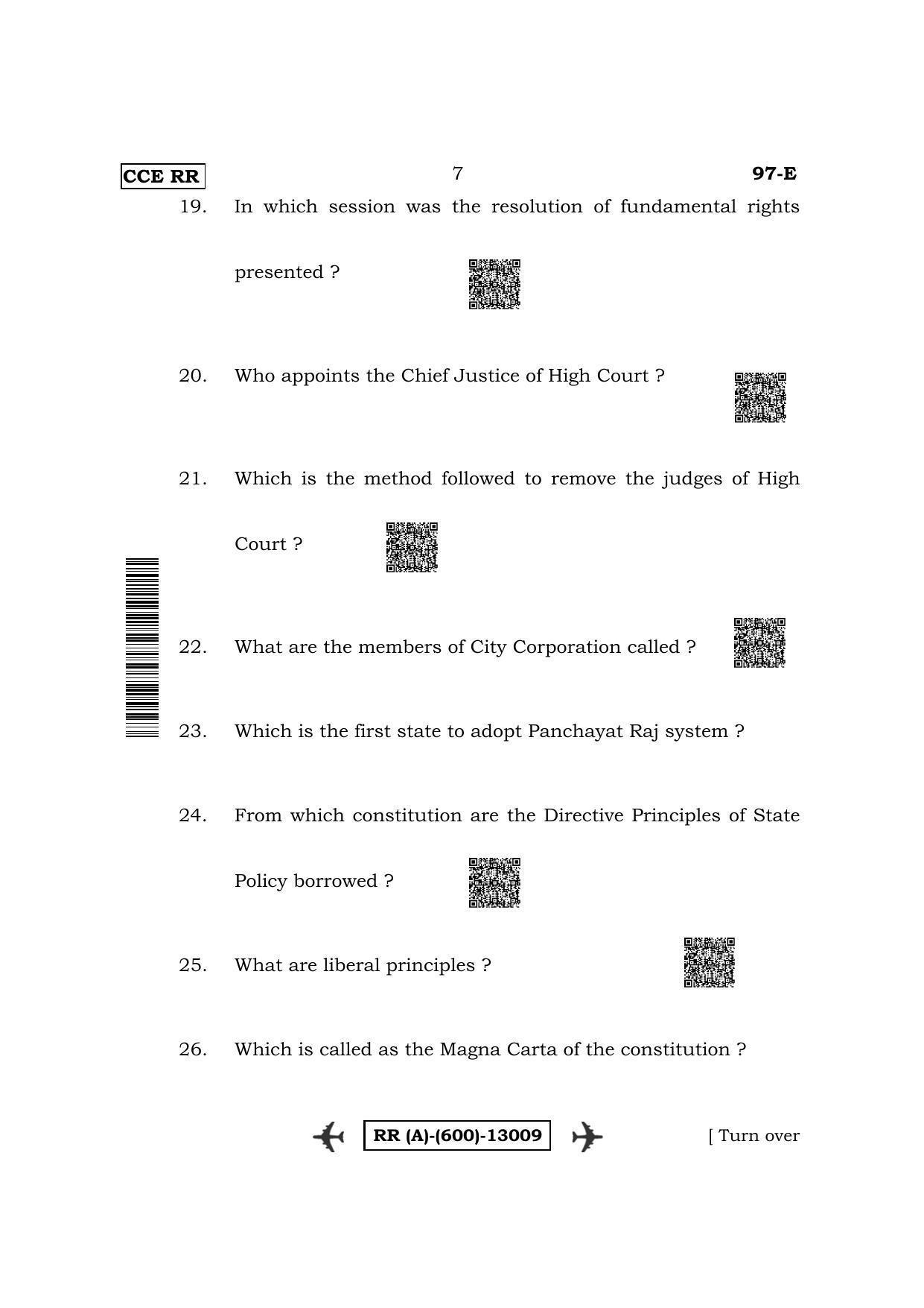 Karnataka SSLC Political Science-English Medium (Supplementary) Question Paper 2022 (A Version) - Page 7