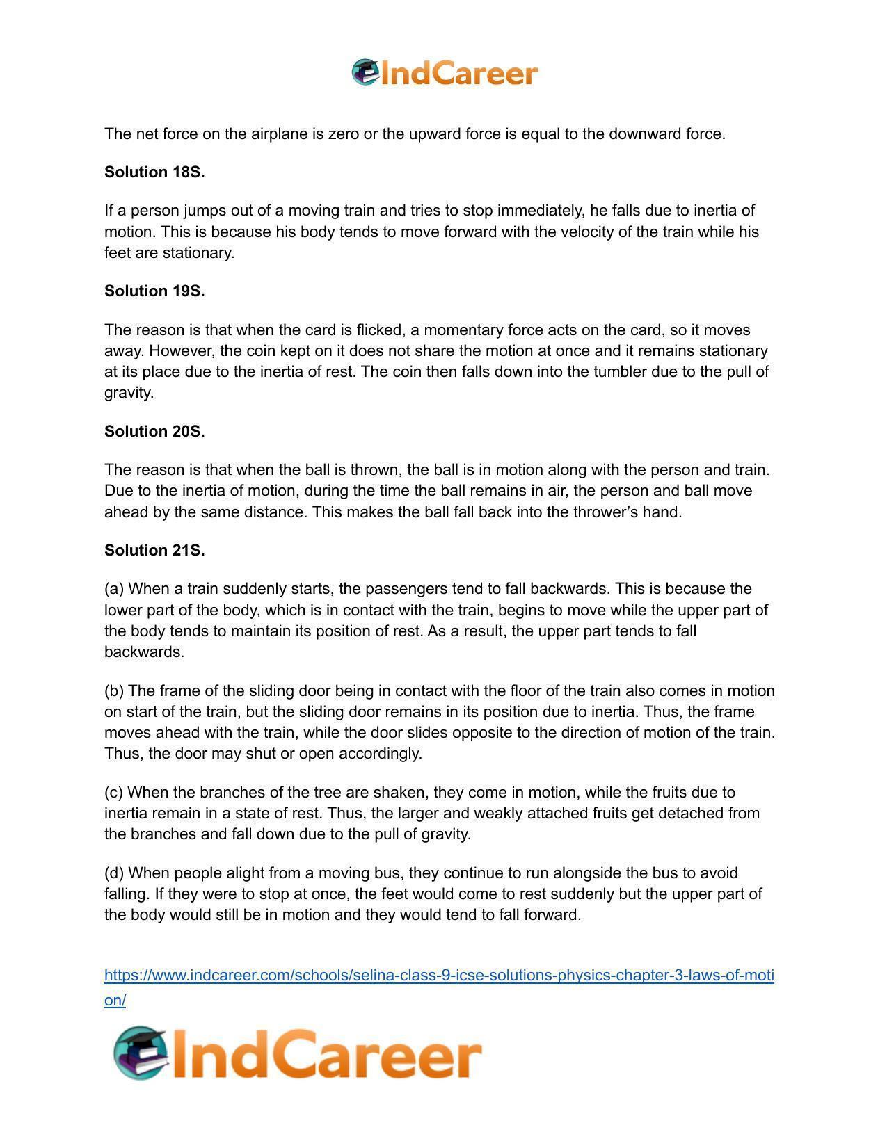 Selina Class 9 ICSE Solutions Physics : Chapter 3- Laws of Motion - Page 7