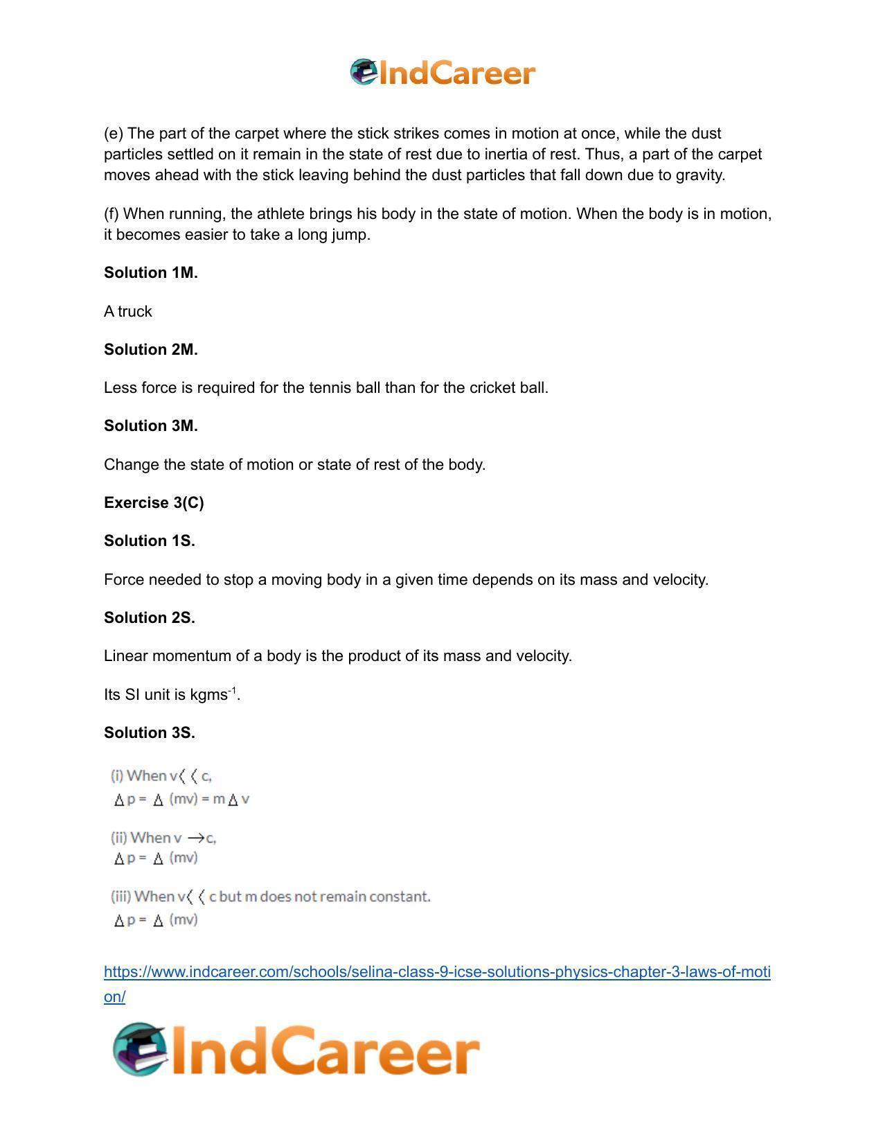 Selina Class 9 ICSE Solutions Physics : Chapter 3- Laws of Motion - Page 8