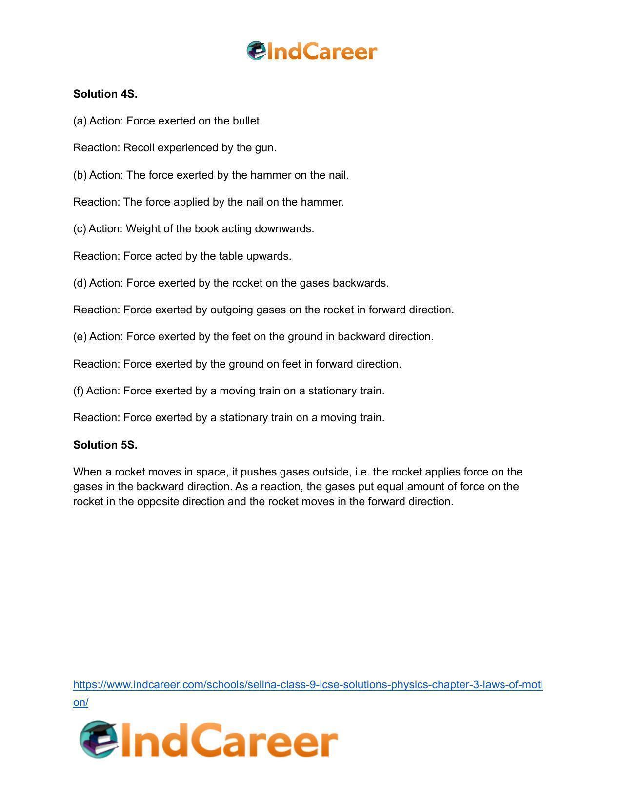 Selina Class 9 ICSE Solutions Physics : Chapter 3- Laws of Motion - Page 22