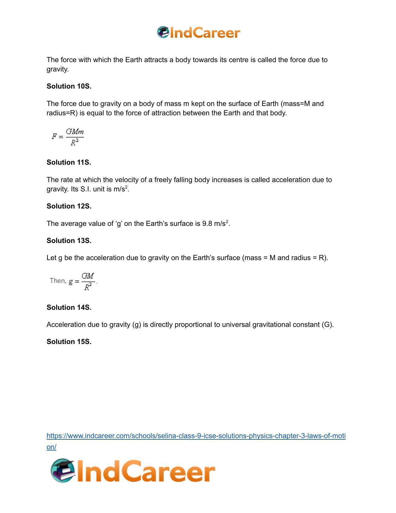 Selina Class 9 ICSE Solutions Physics : Chapter 3- Laws of Motion - Page 27
