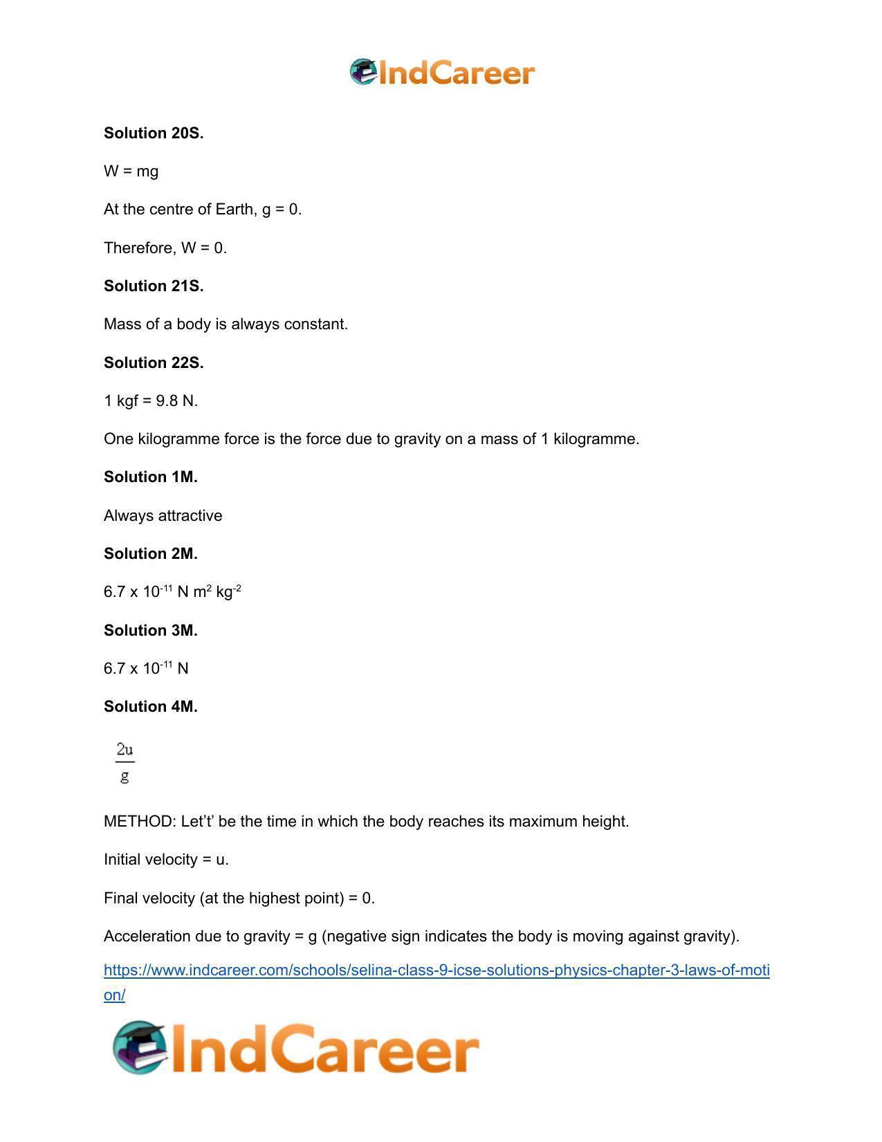 Selina Class 9 ICSE Solutions Physics : Chapter 3- Laws of Motion - Page 29