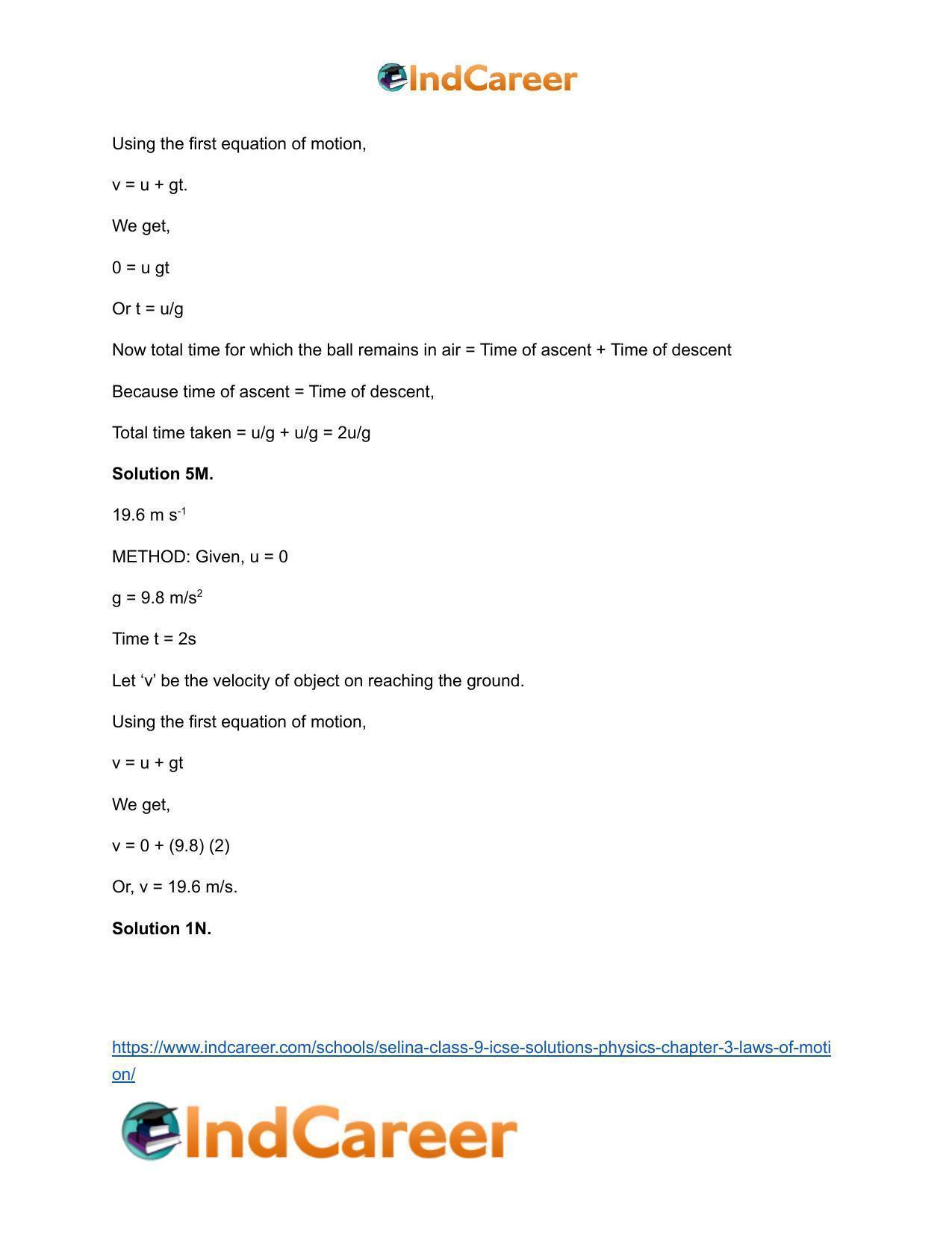 Selina Class 9 ICSE Solutions Physics : Chapter 3- Laws of Motion - Page 30