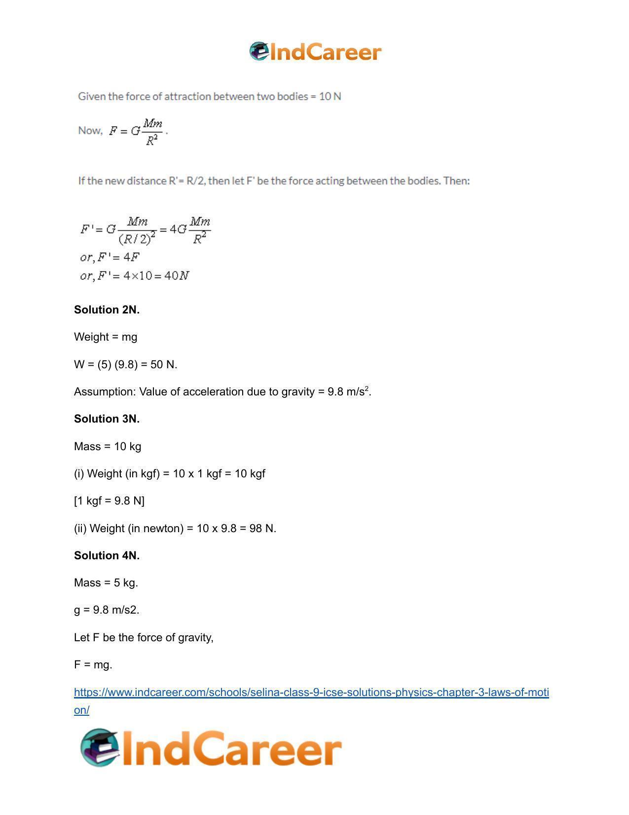 Selina Class 9 ICSE Solutions Physics : Chapter 3- Laws of Motion - Page 31