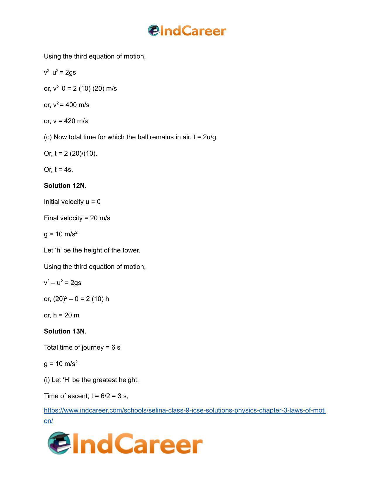 Selina Class 9 ICSE Solutions Physics : Chapter 3- Laws of Motion - Page 35